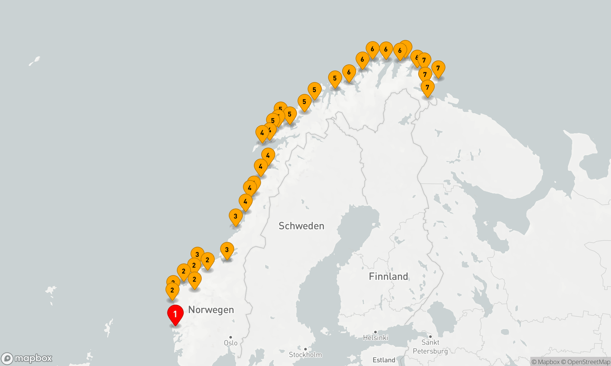 Route 10 Nächte - Die klassische Postschiffroute bis Trondheim