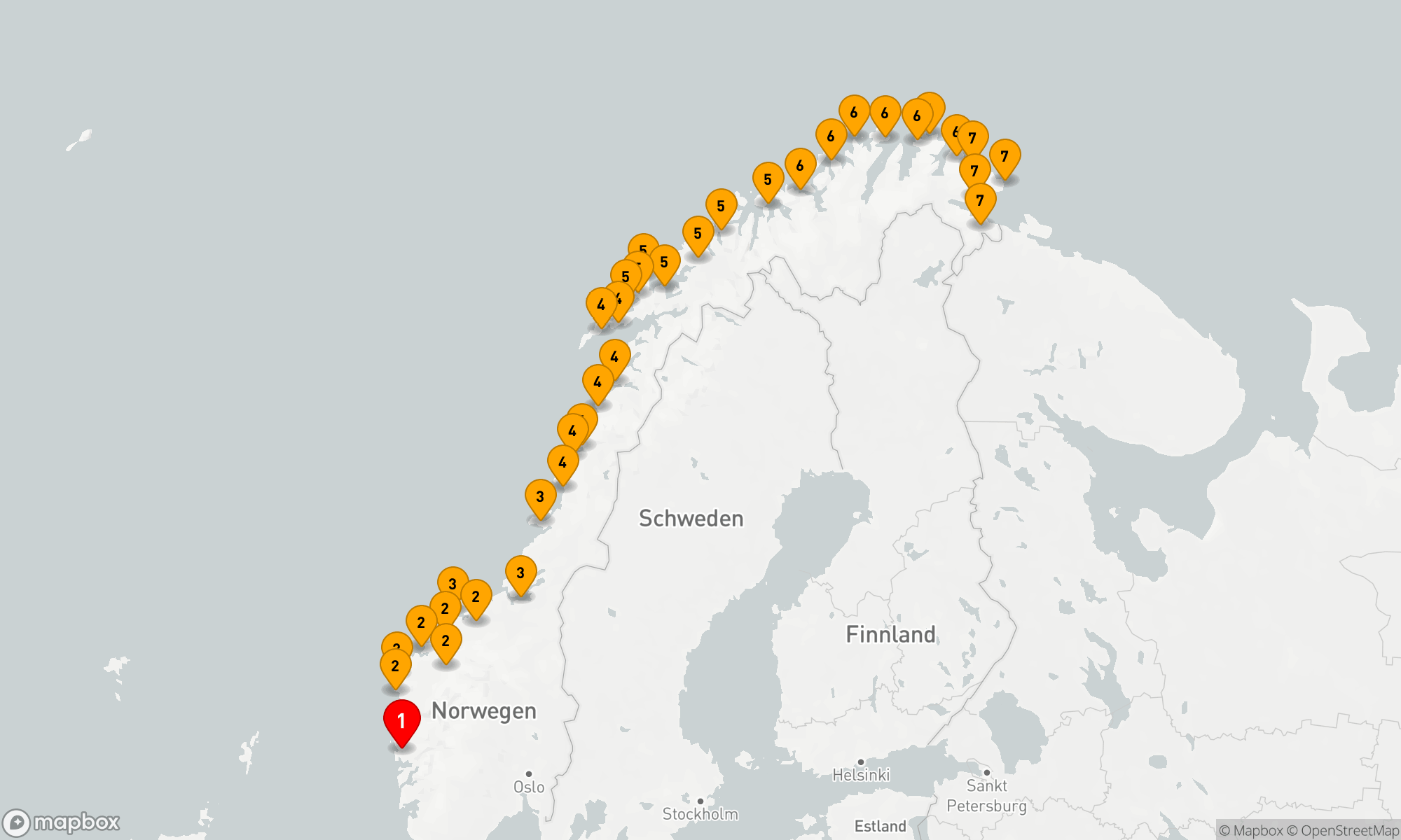 Route 10 Nächte - Die klassische Postschiffroute bis Trondheim
