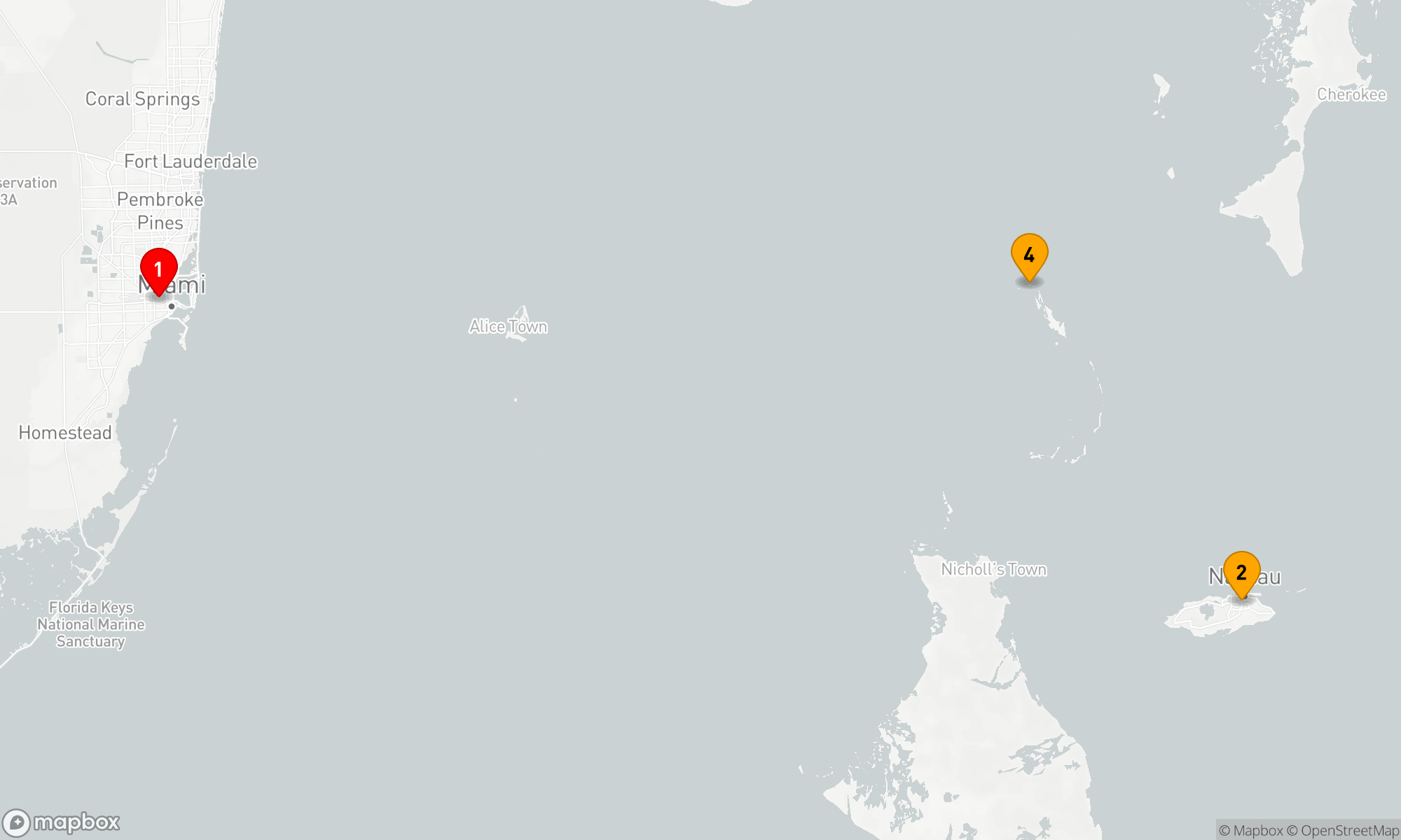 Route 4 Nächte - Karibische Inselträume ab Miami