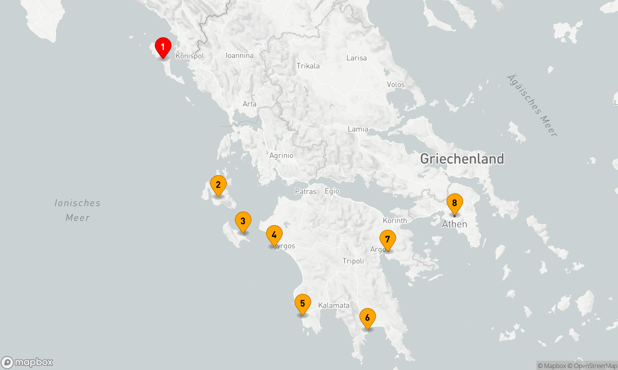 Route 7 Nächte - Peloponnese Cruise 2