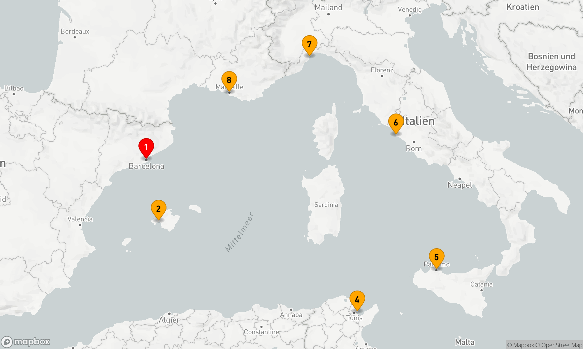 Route 8 Nächte - Mediterrane Küstenentdeckungen