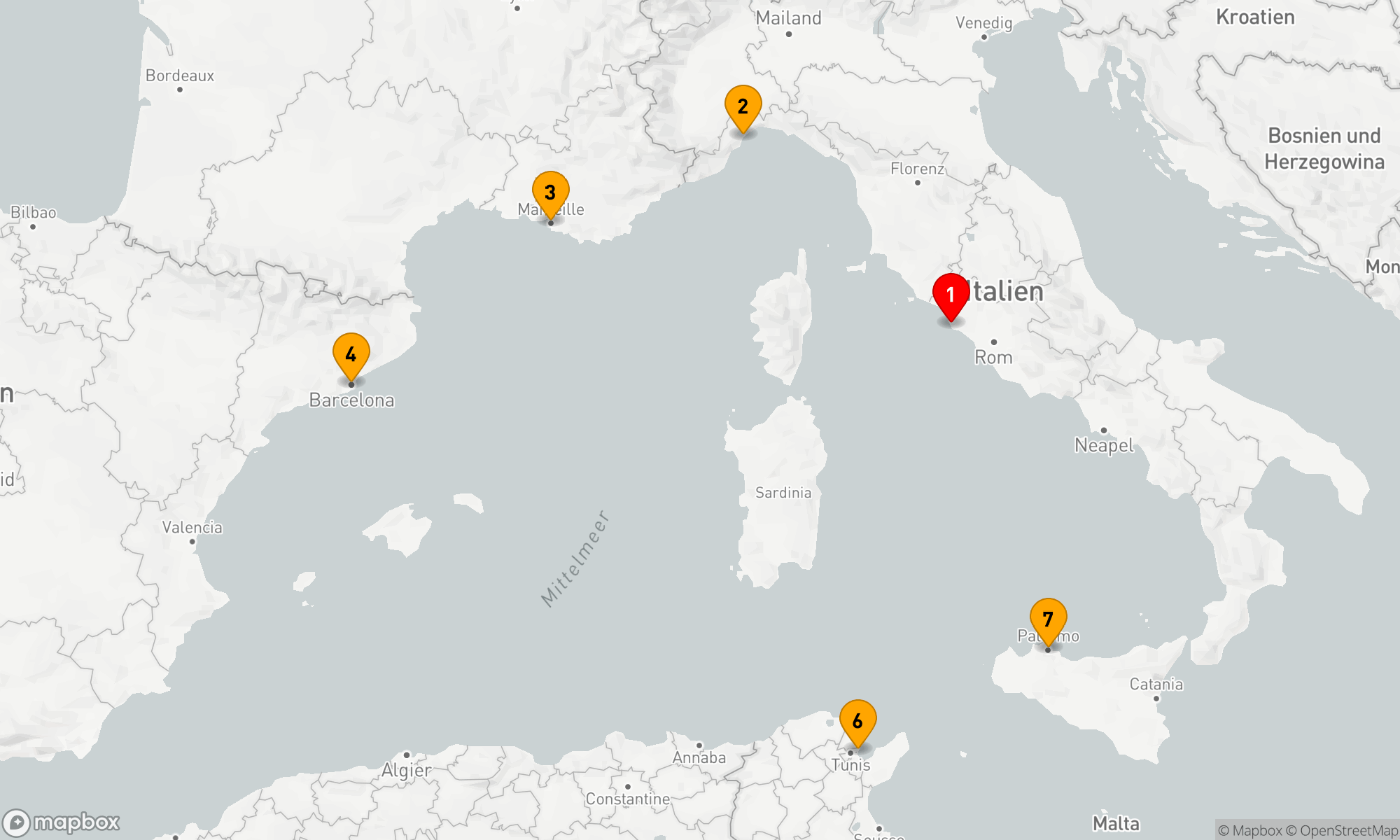 Route 7 Nächte - Mediterrane Metropolen und Kulturen
