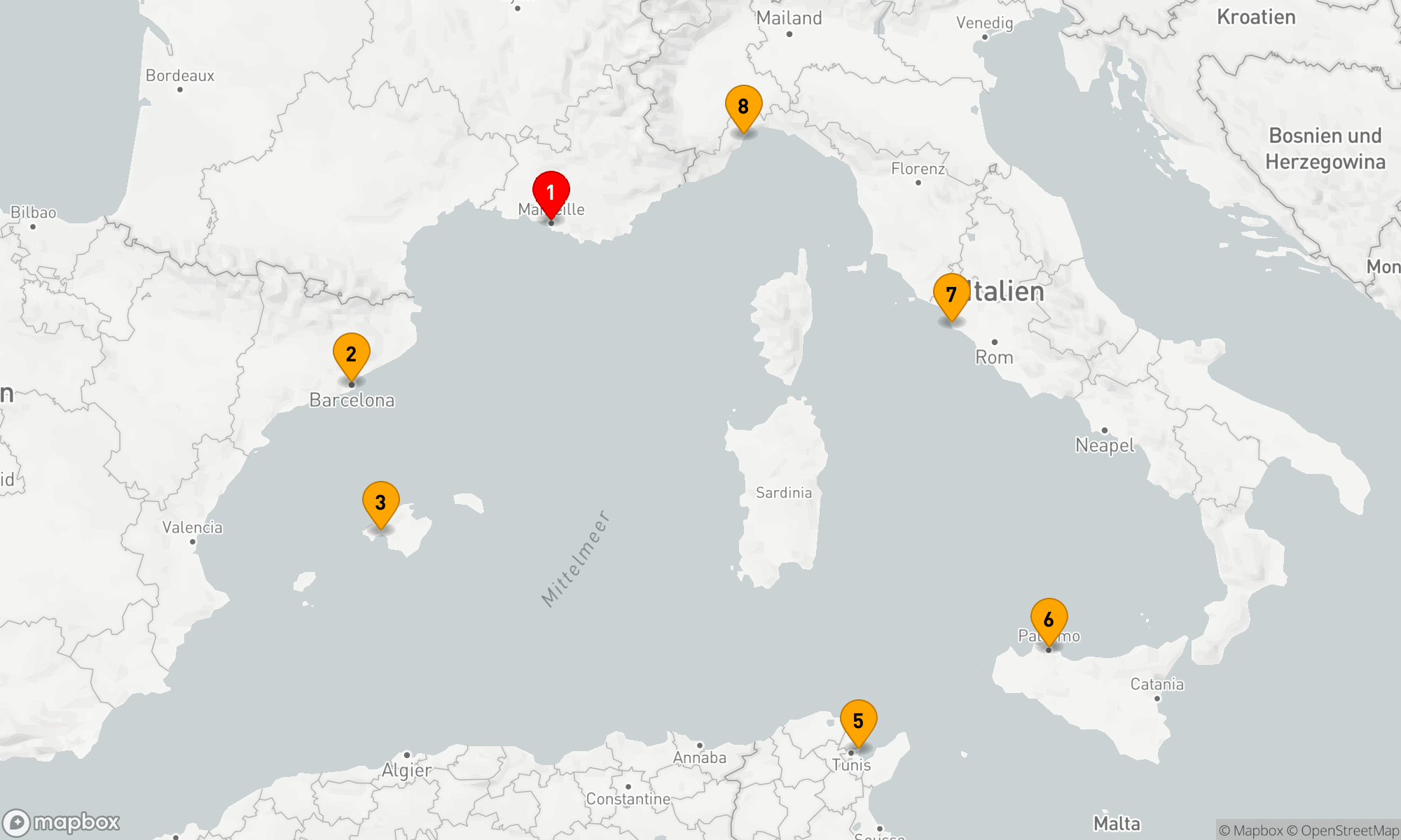 Route 8 Nächte - Mediterrane Entdeckungsreise