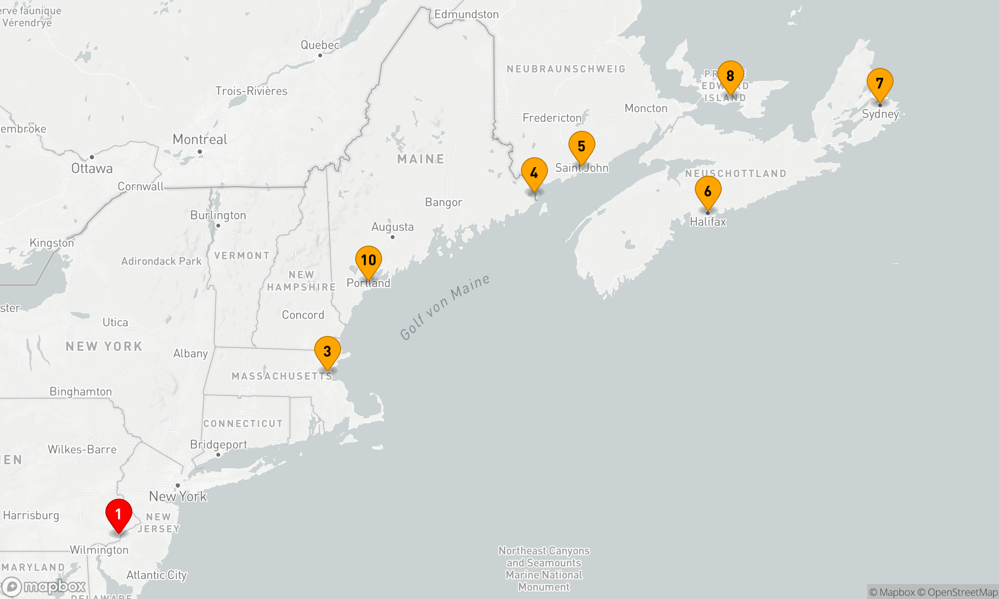 Route 11 Nächte - Nordamerikanische Küstenwunder 