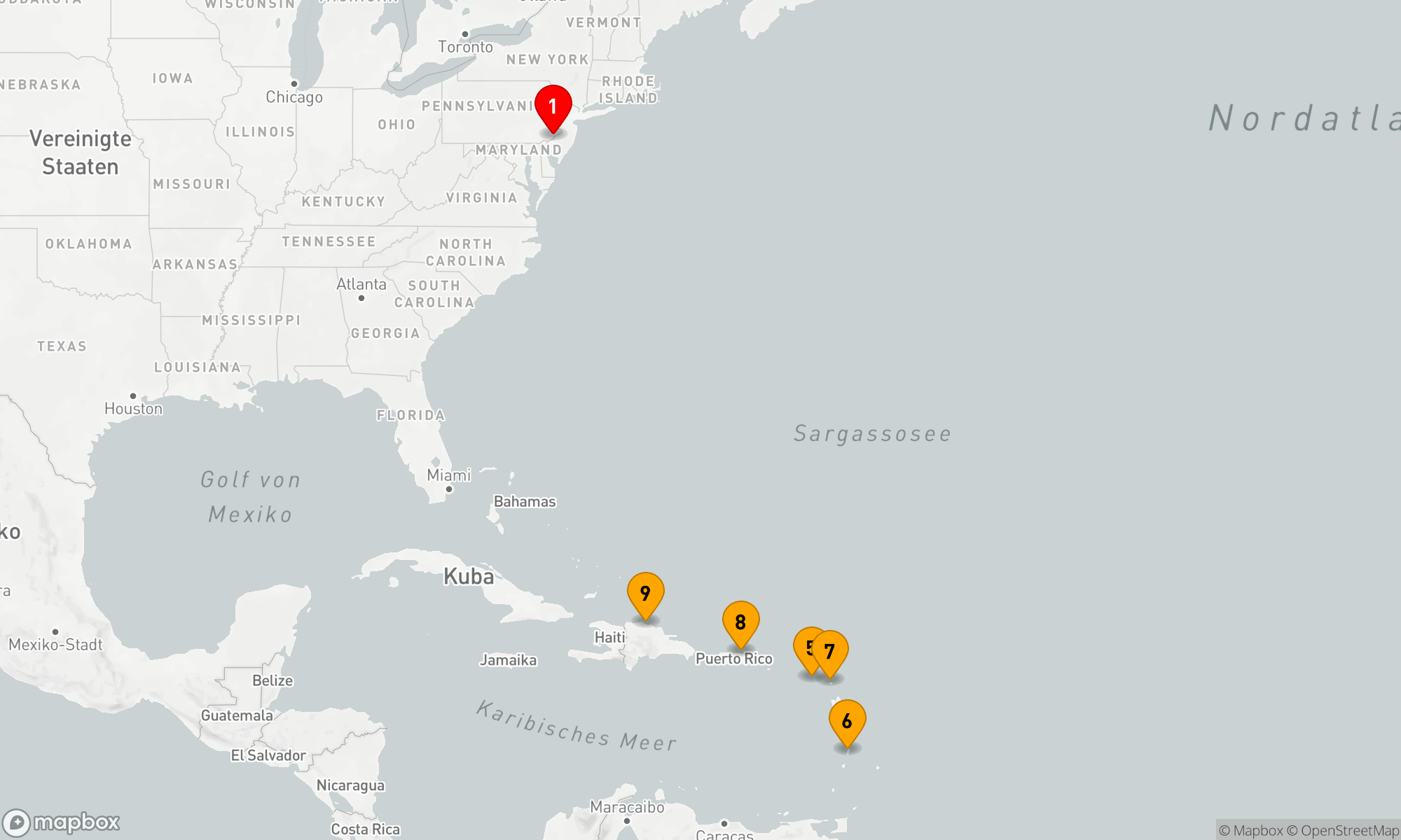 Route 11 Nächte - Karibisches Inselabenteuer ab Philadelphia