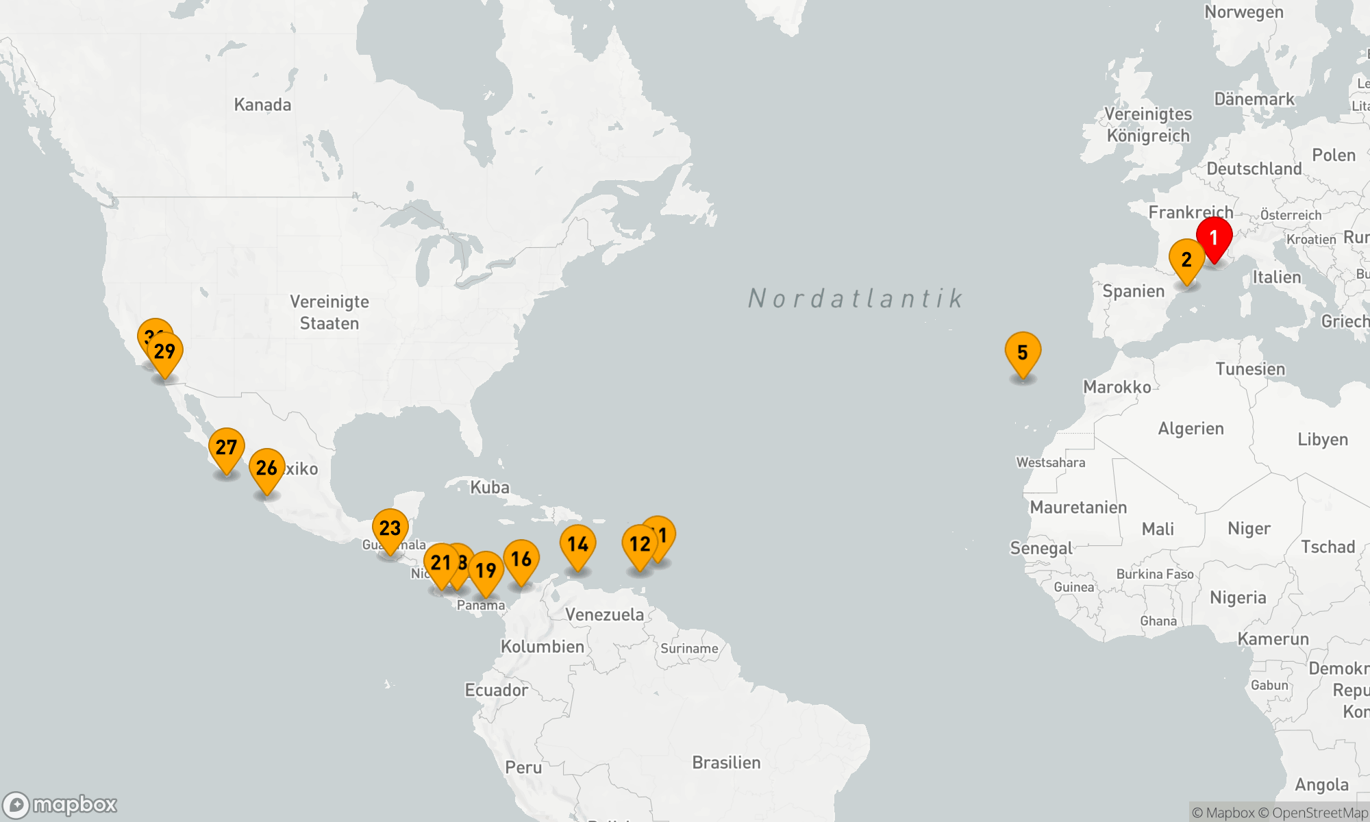 Route 31 Nächte - Von der Provence zu den Stränden der Neuen Welt