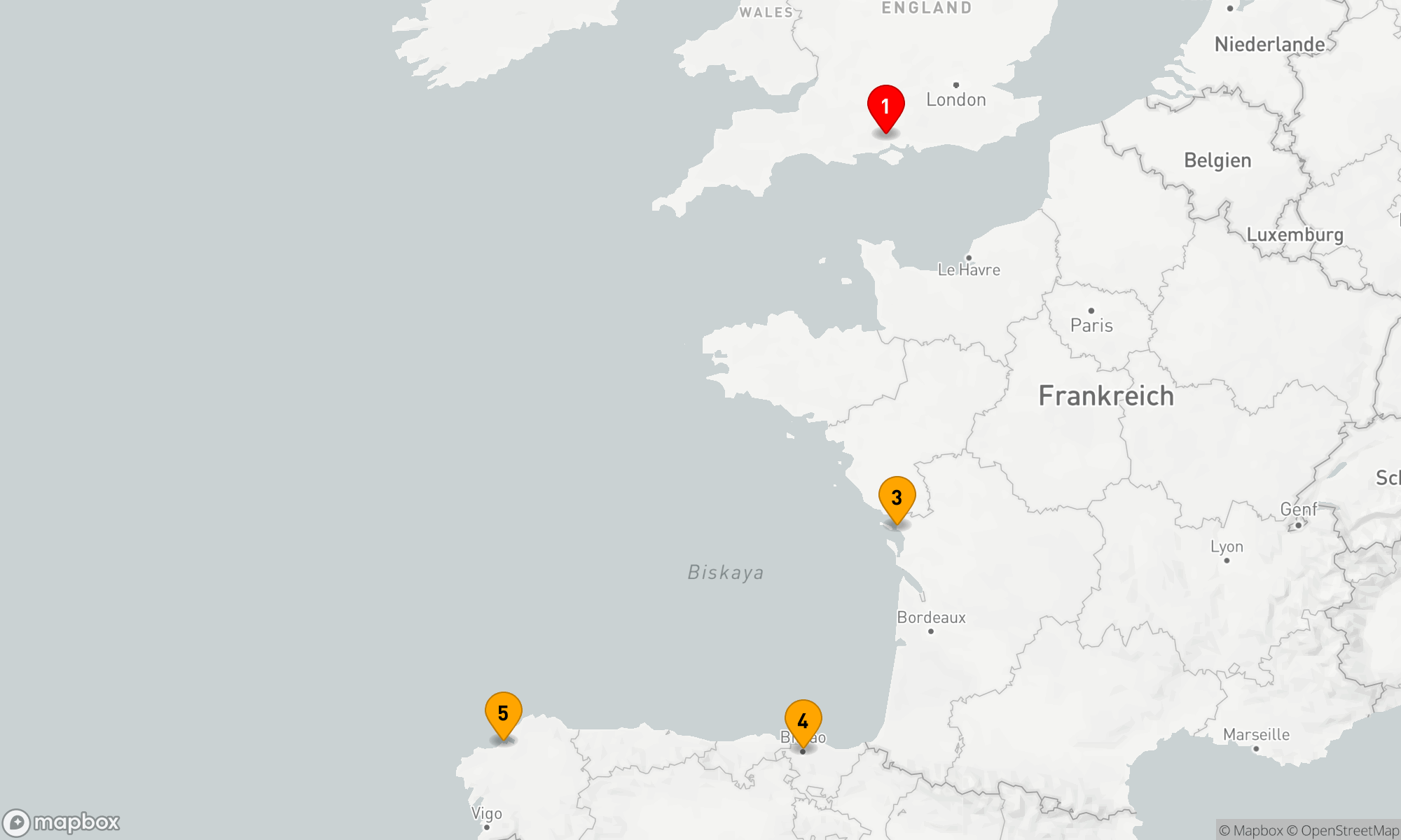Route 6 Nächte - Kultur- und Küstenschätze von Westeuropa