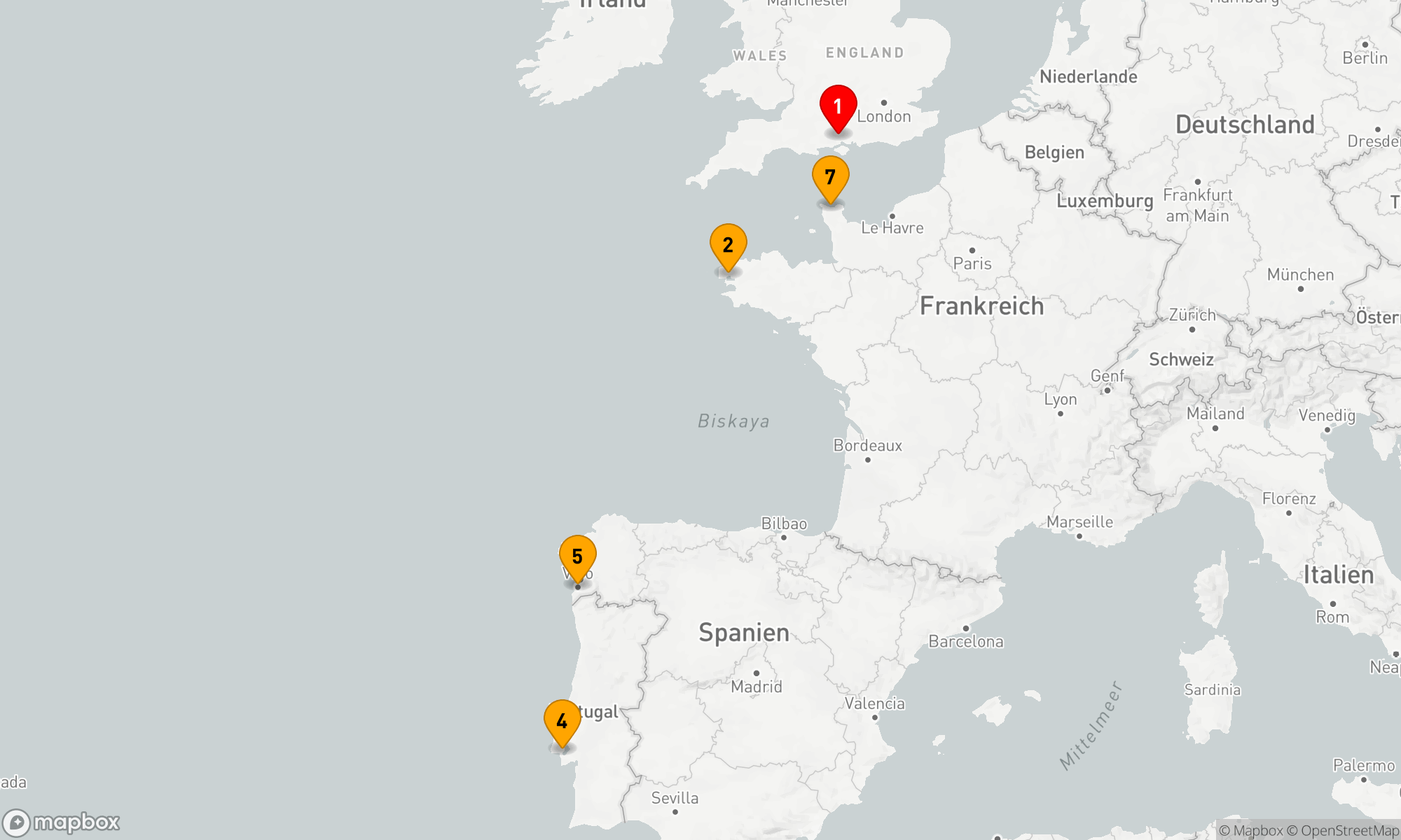 Route 7 Nächte - Atlantikzauber: Entdeckung Westeuropas