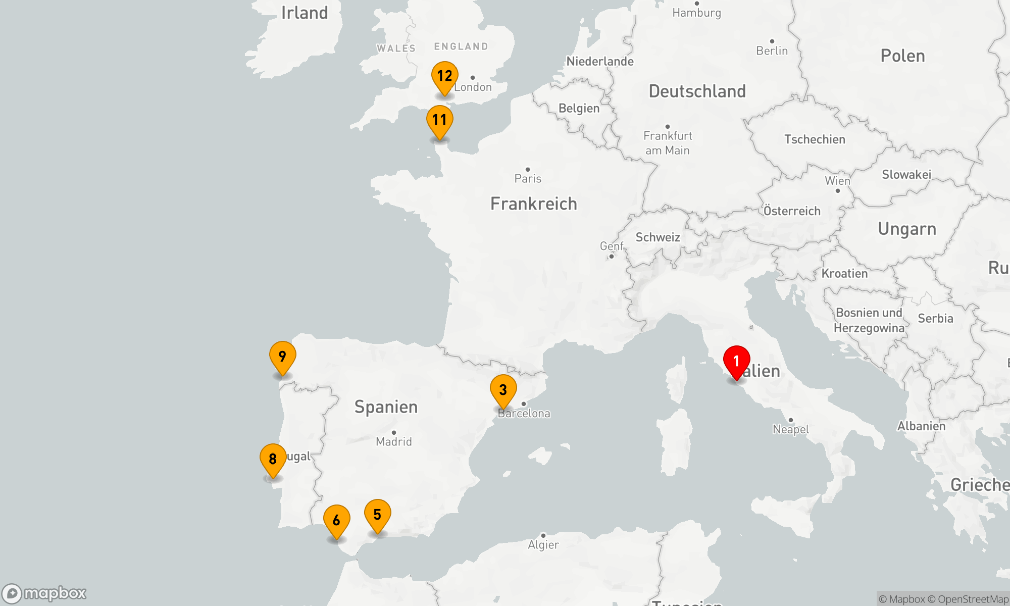 Route 11 Nächte - Mediterrane Entdeckungsreise nach Westeuropa