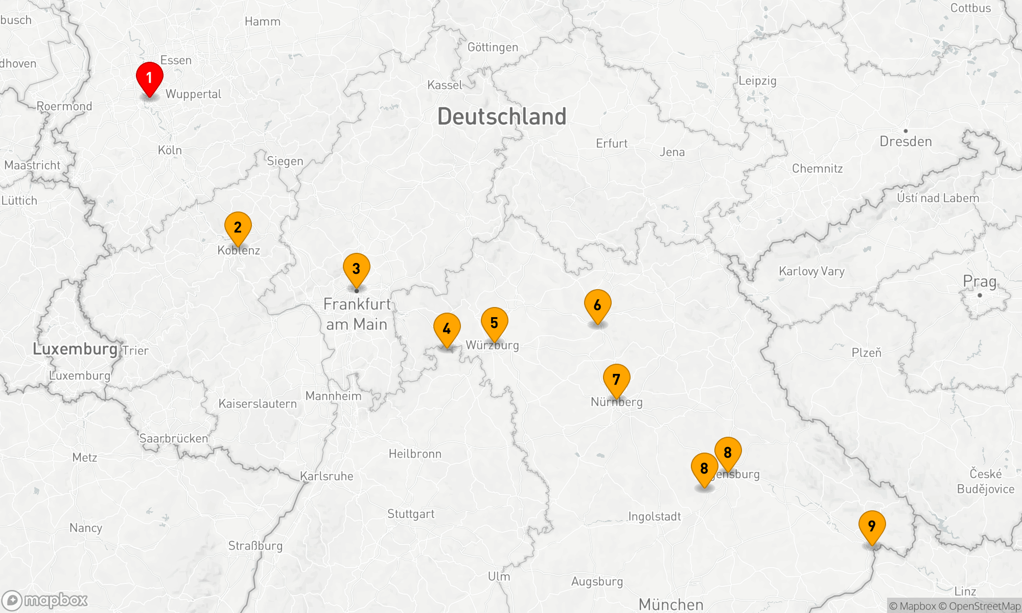 Route 9 Nächte - Kulturfluss – Von Düsseldorf nach Passau
