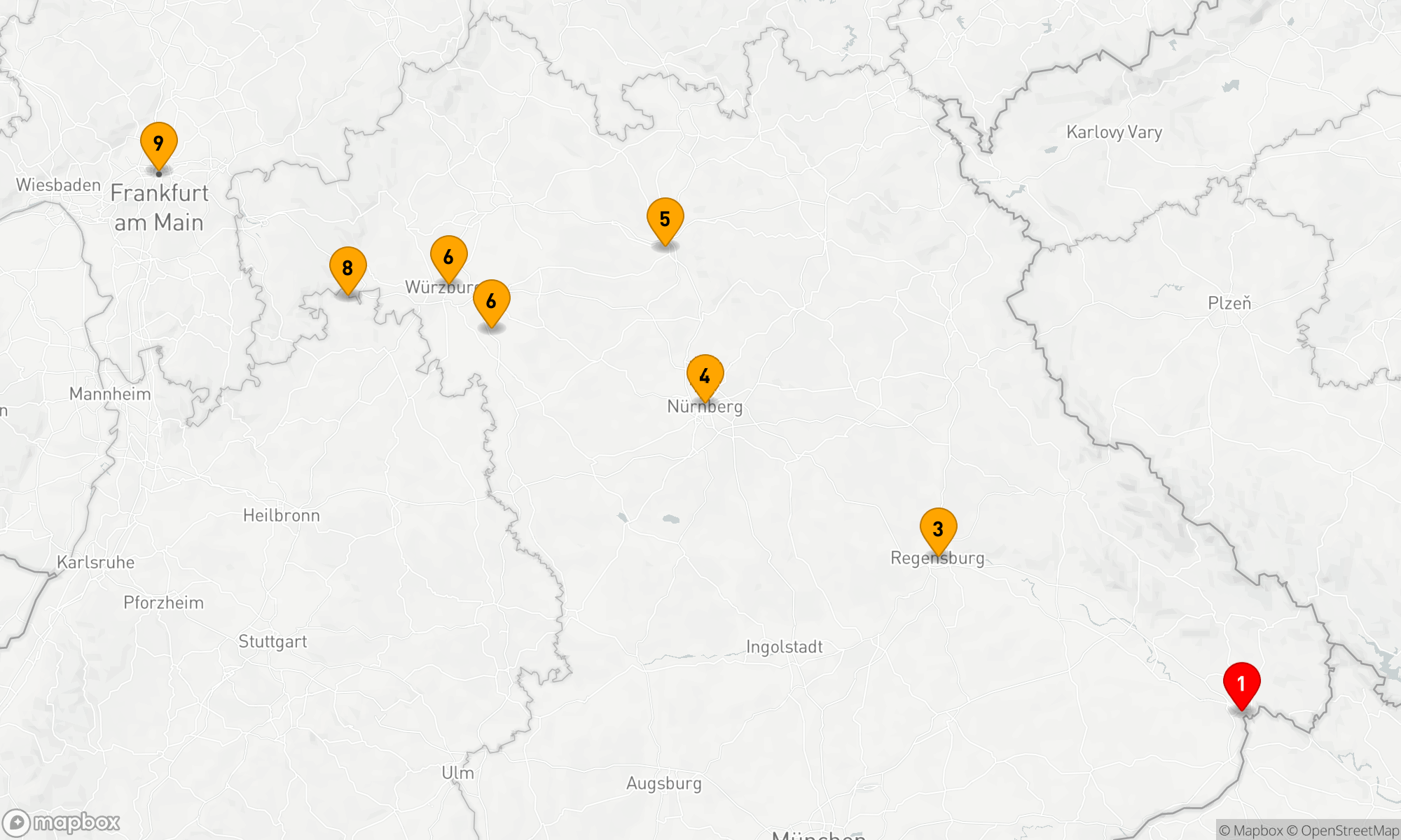Route 8 Nächte - Historische Schätze zwischen Donau & Main