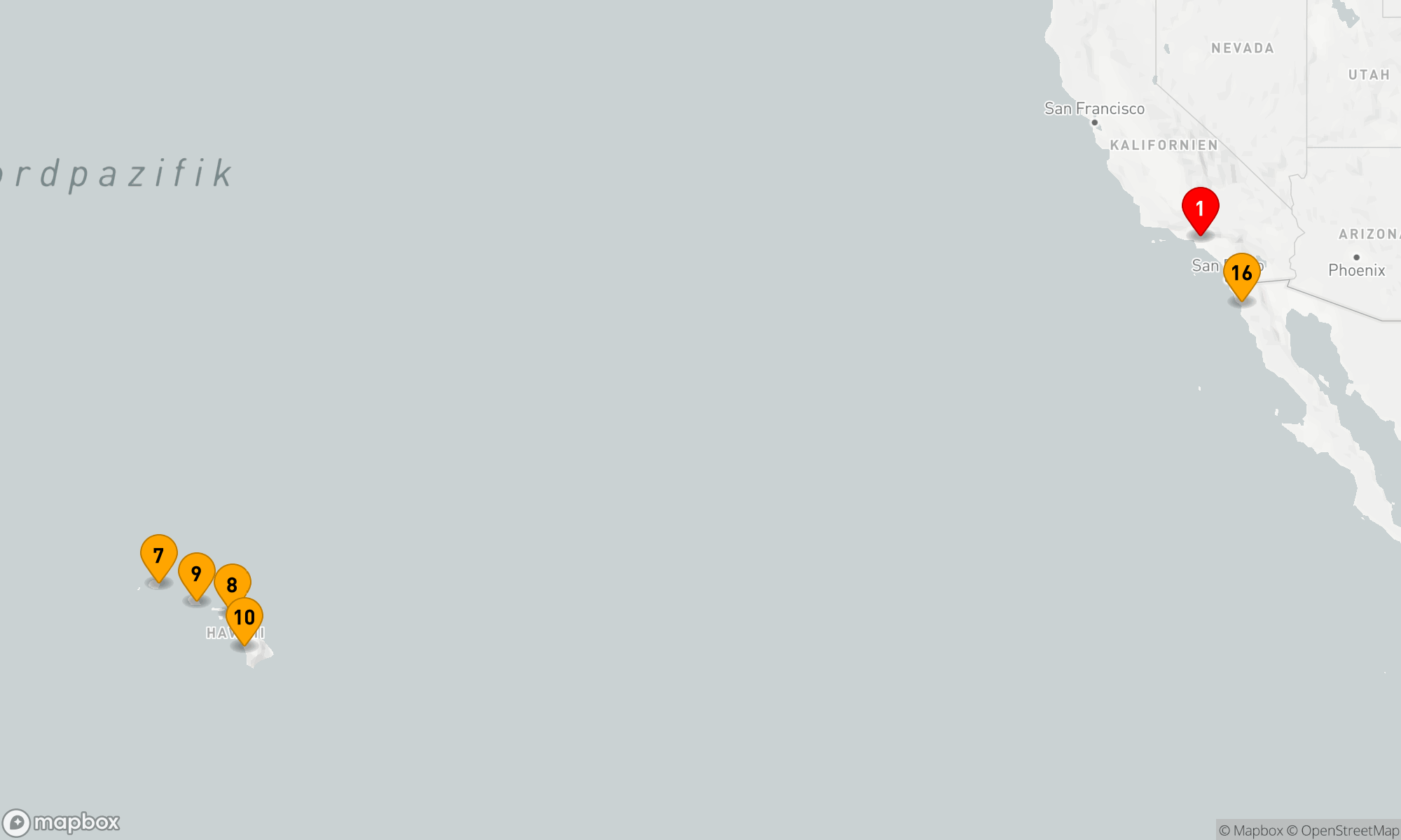 Route 16 Nächte - Hawaii-Inseln