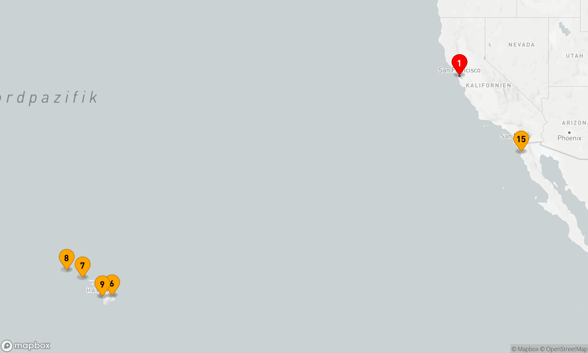 Route 16 Nächte - Hawaii-Inseln