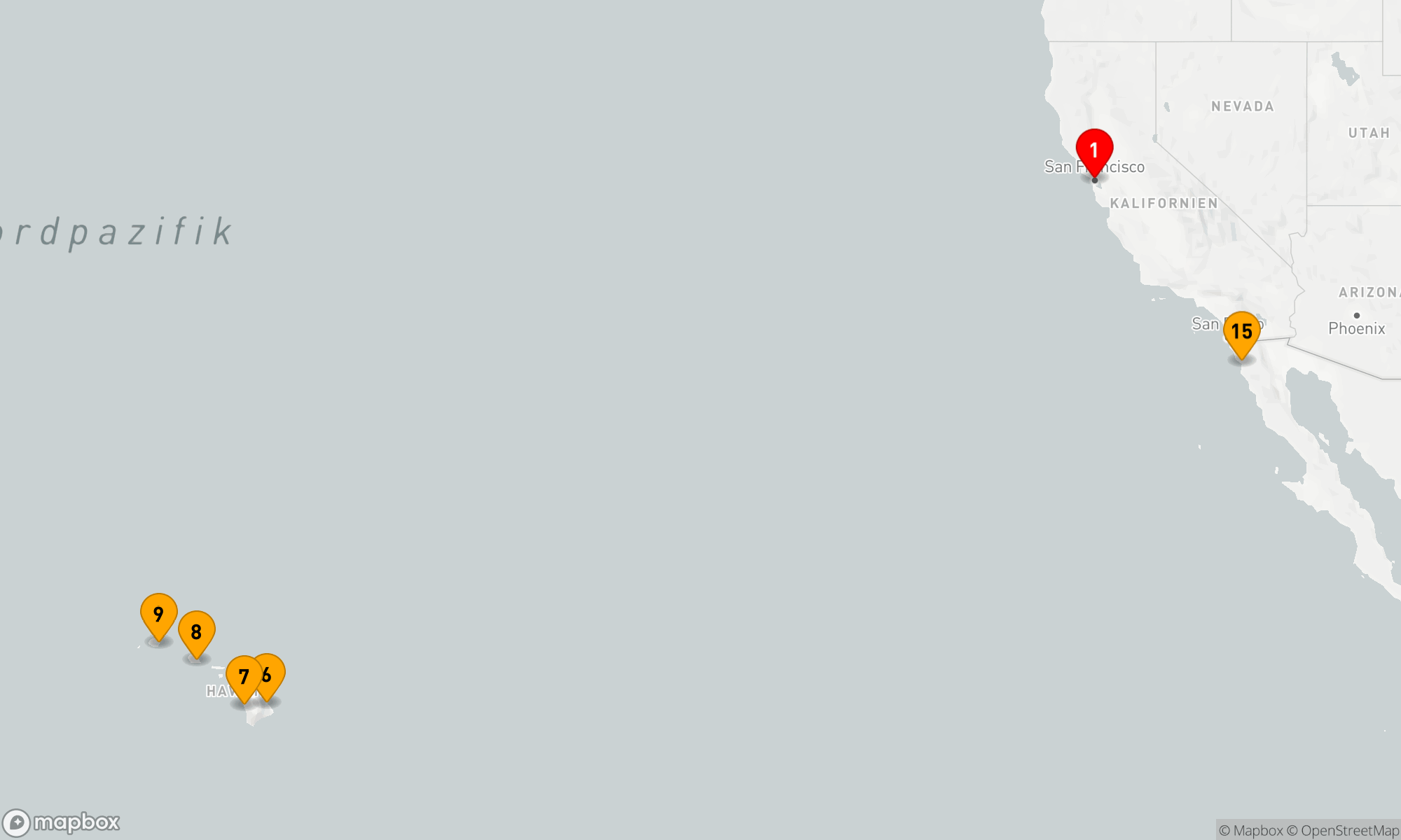 Route 16 Nächte - Hawaii-Inseln