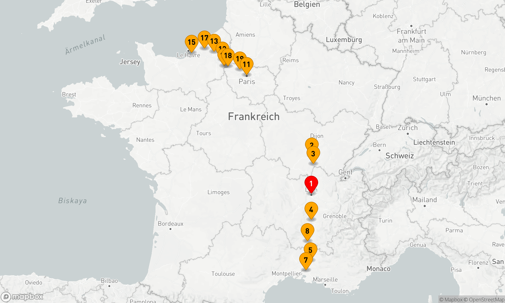 Route 20 Nächte - Normandie & Edelsteine an der Seine & Spektakulärer Süden Frankreichs