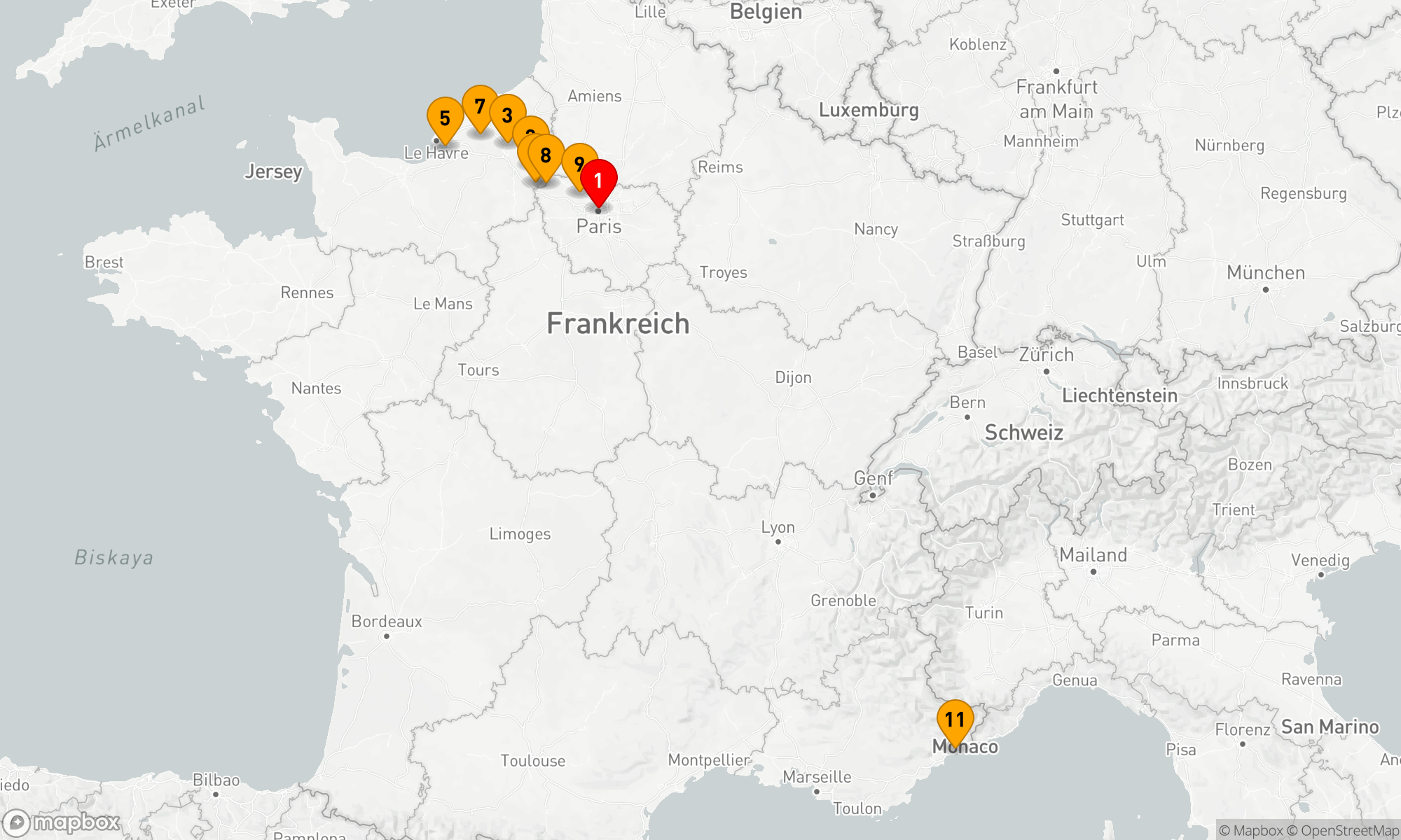 Route 13 Nächte - Normandie & Edelsteine an der Seine mit Côte d'Azur