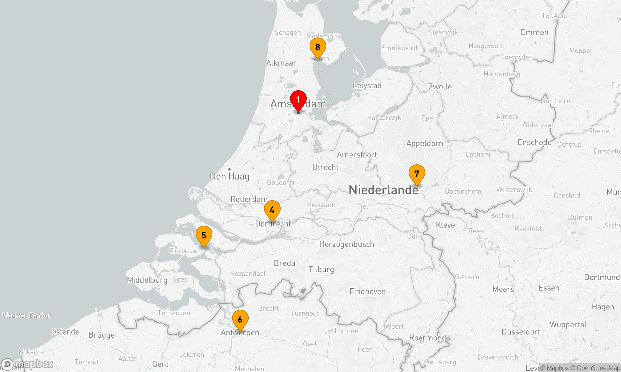 Route 9 Nächte - Windmühlen,  Tulpen und belgische Köstlichkeiten mit Amsterdam