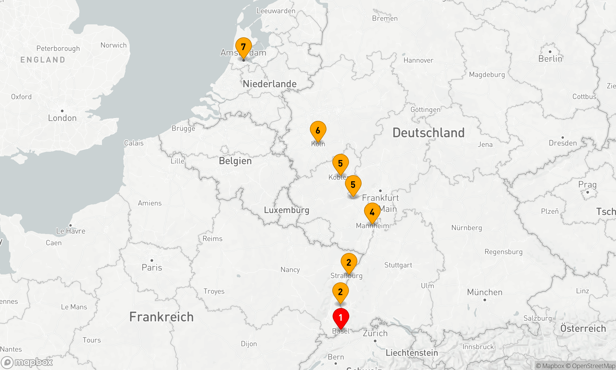 Route 7 Nächte - Jahreswechsel auf dem Rhein