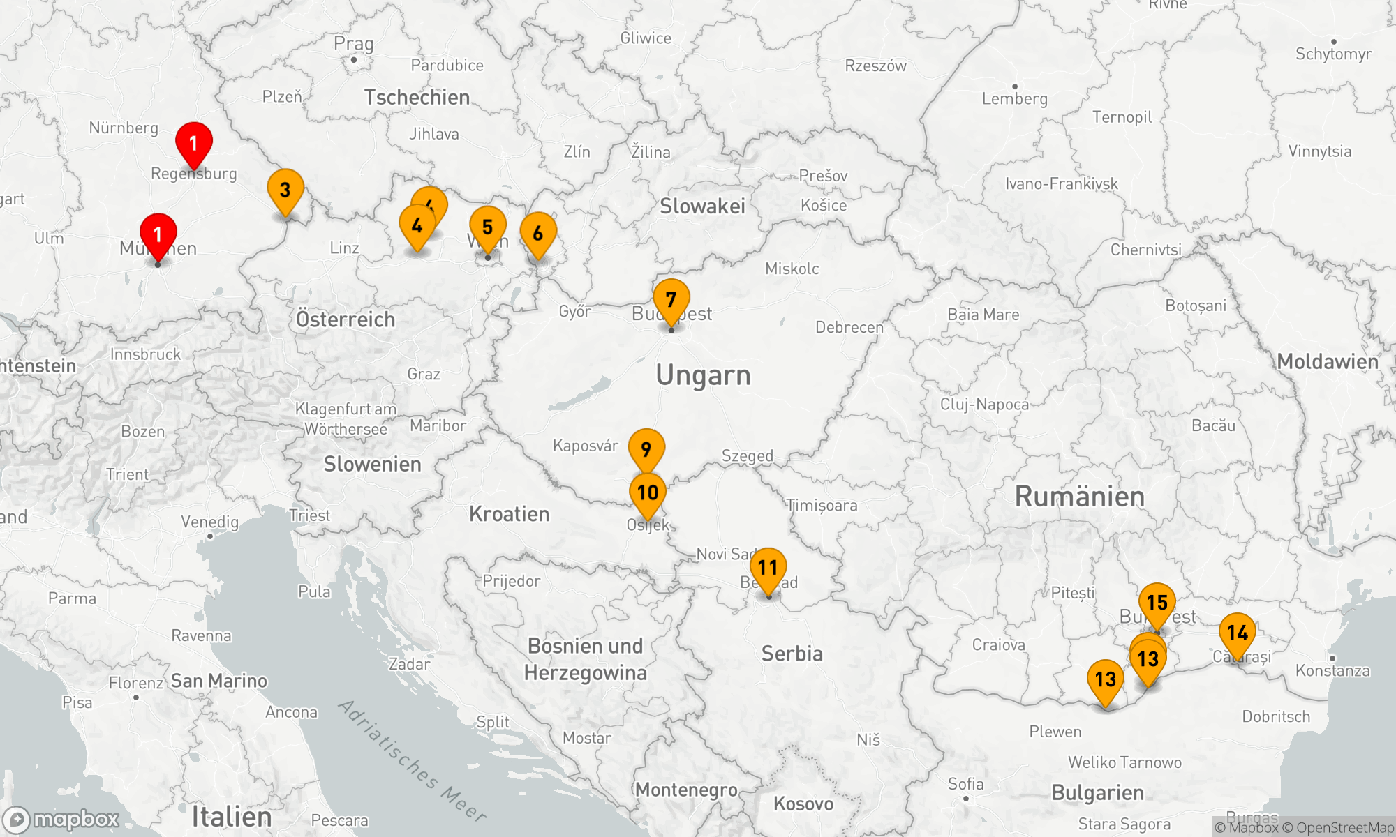 Route 15 Nächte - Juwelen der Donau,  Osteuropas und des Balkans enthüllt