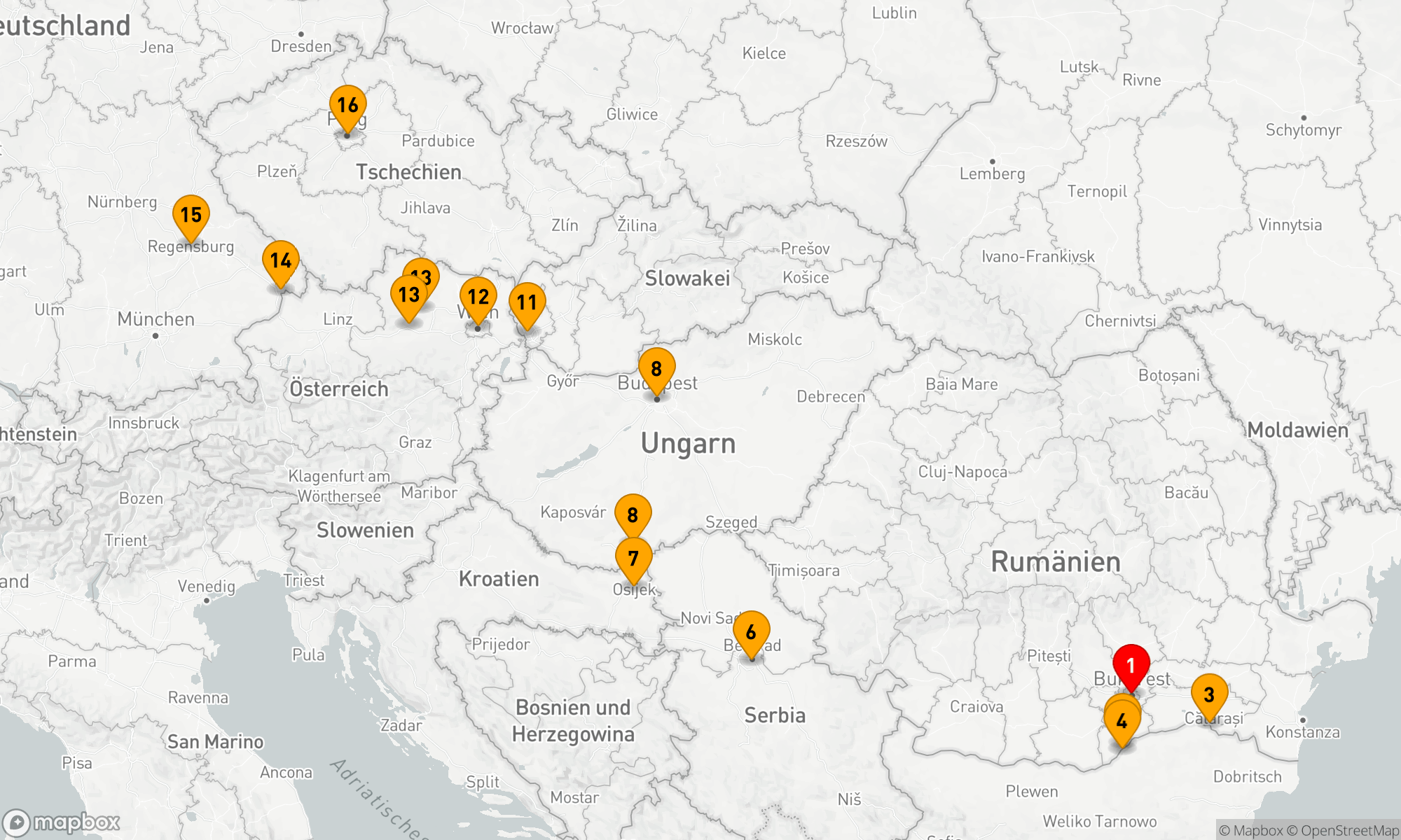 Route 18 Nächte - Osteuropa & Balkan Unveiled & Juwelen der Donau & Prag