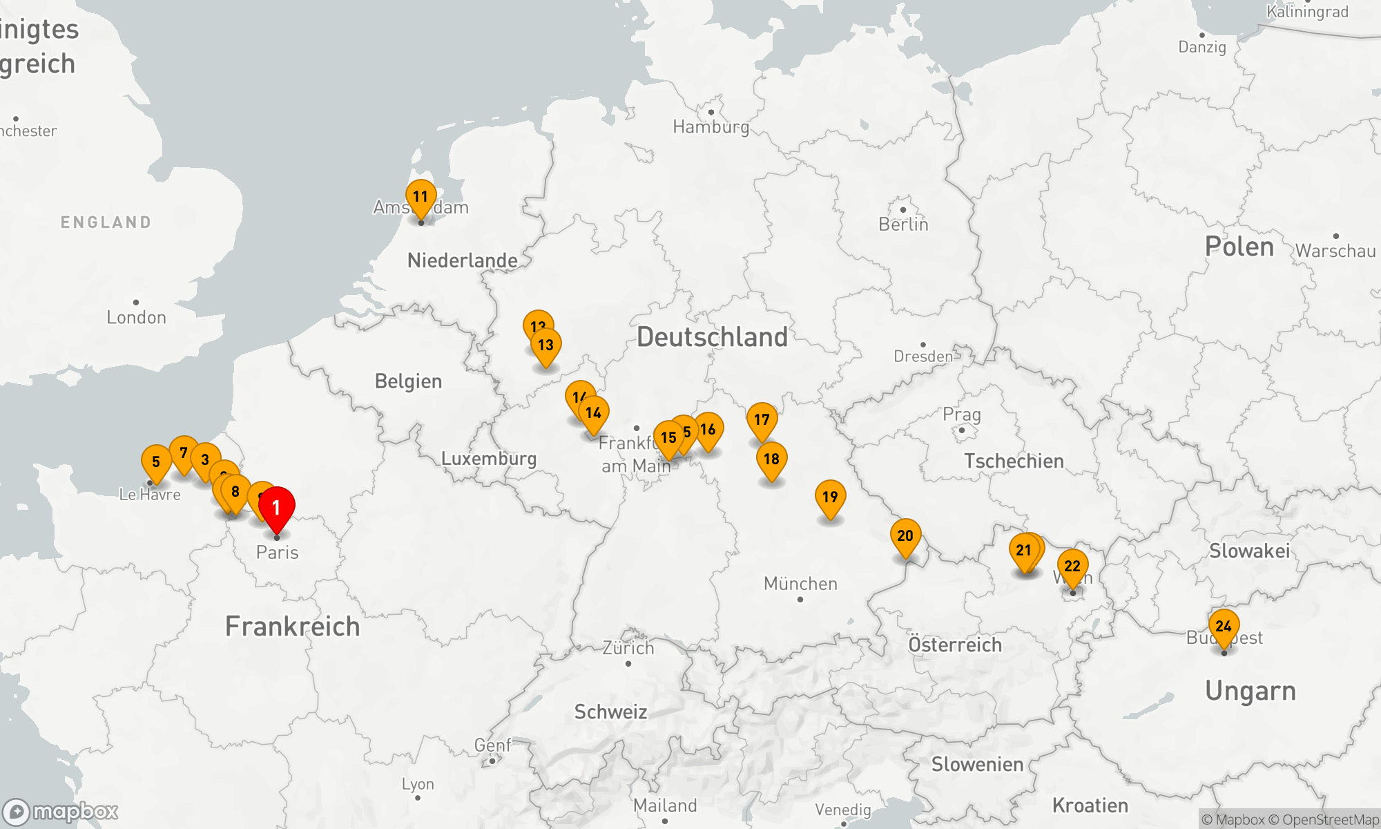 Route 24 Nächte - Juwelen Europas & Normandie & Edelsteine der Seine