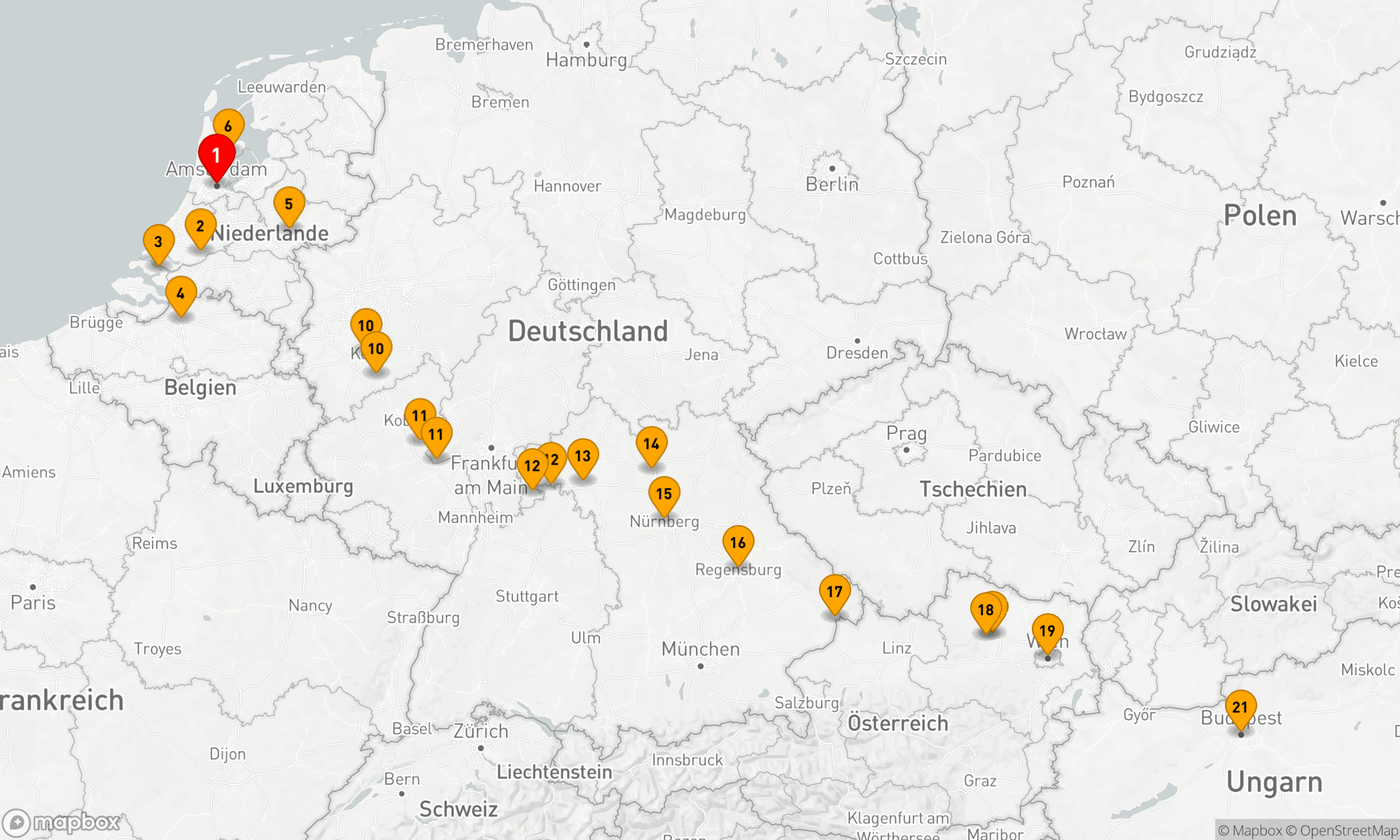 Route 21 Nächte - Windmühlen,  Tulpen und belgische Köstlichkeiten mit Jewels of Europe