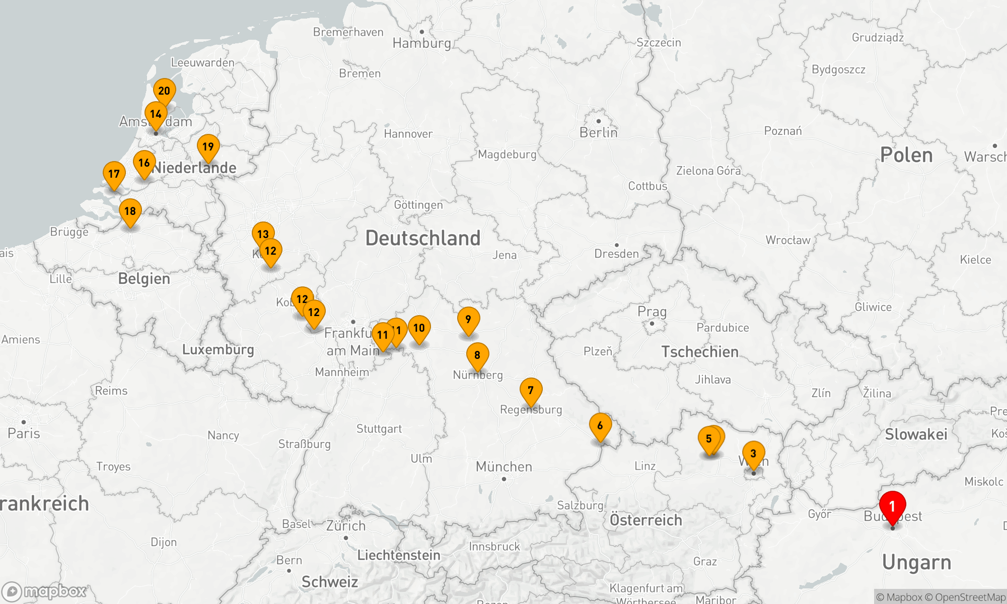 Route 21 Nächte - Windmühlen,  Tulpen und belgische Köstlichkeiten mit Jewels of Europe