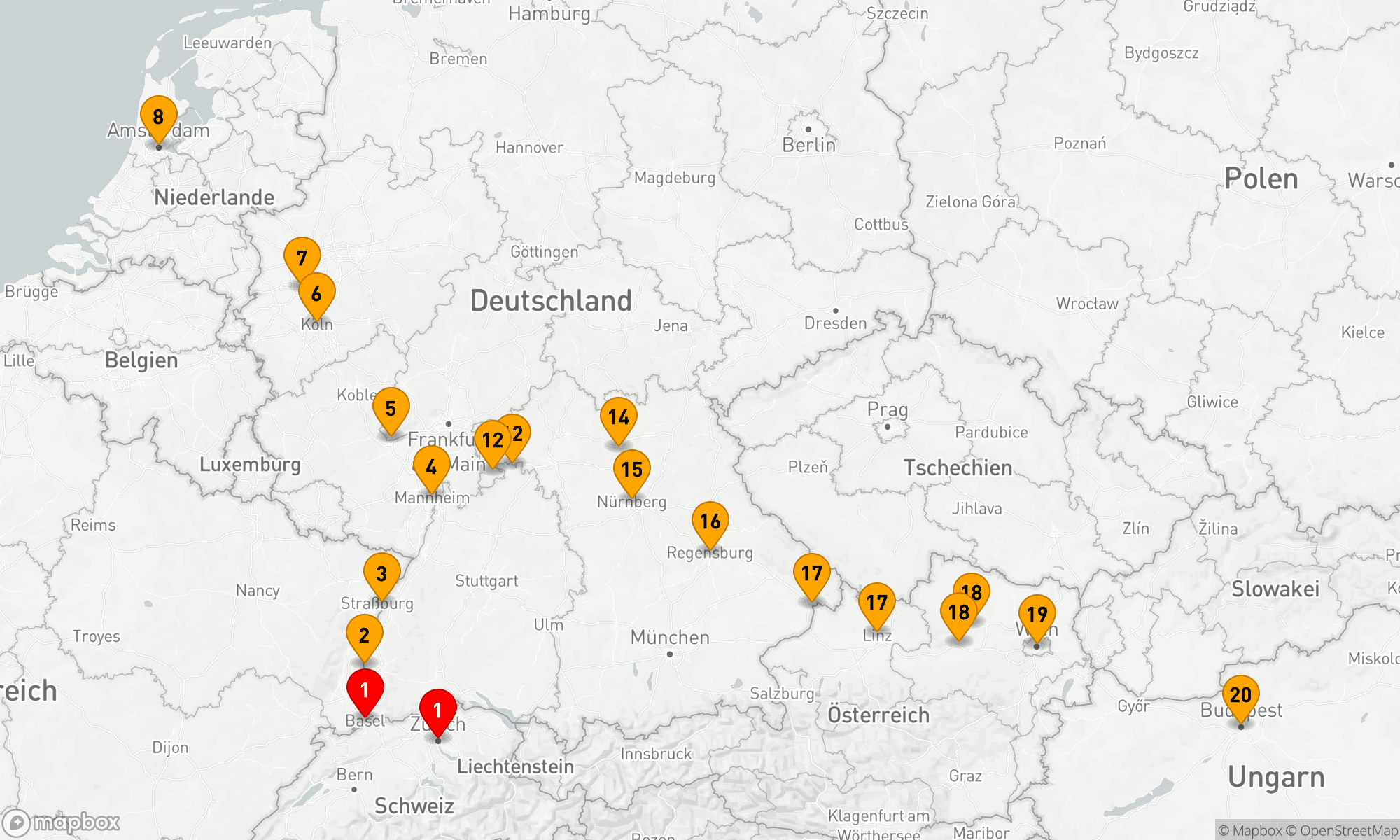 Route 21 Nächte - Weihnachtsmärkte an Rhein,  Main und Donau