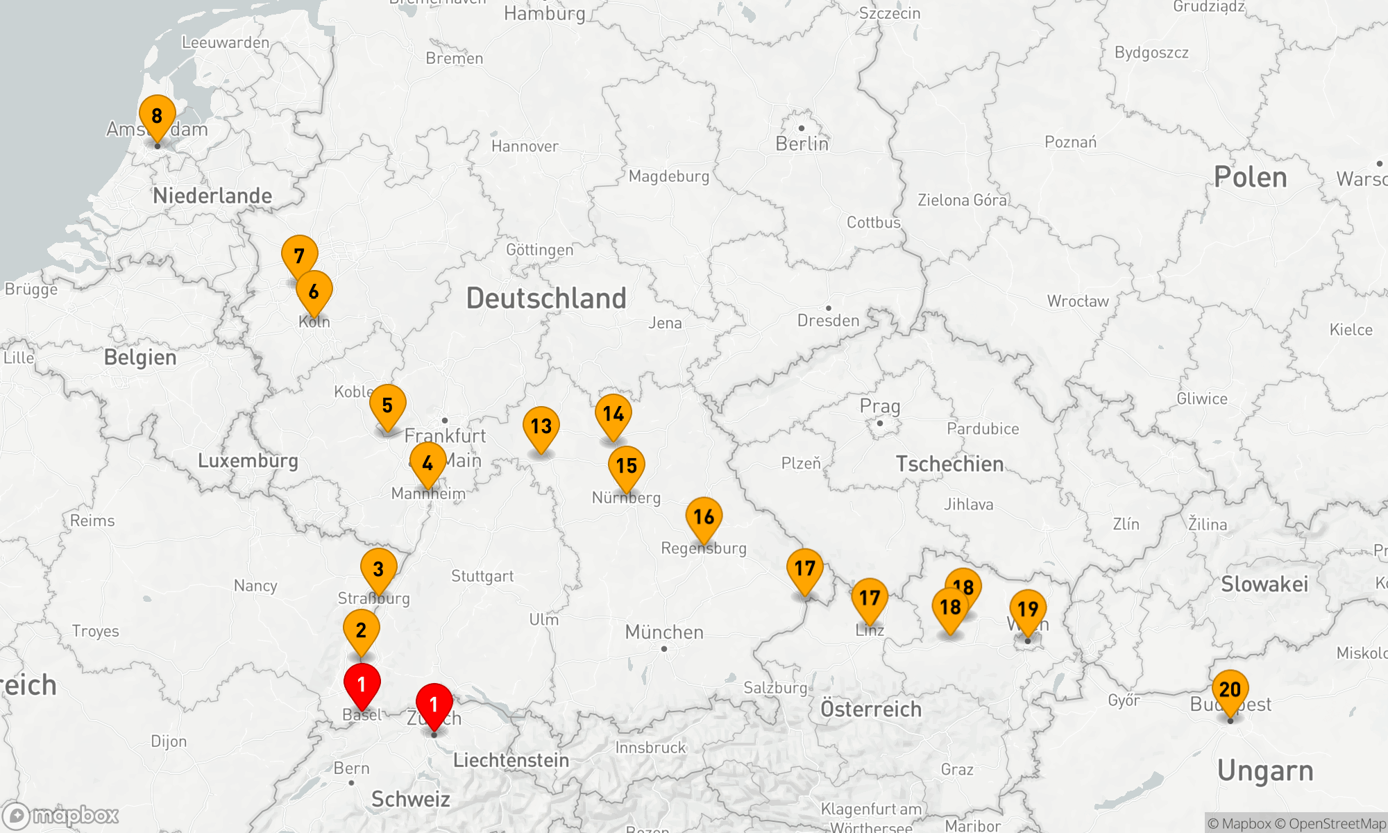 Route 21 Nächte - Weihnachtsmärkte an Rhein,  Main und Donau