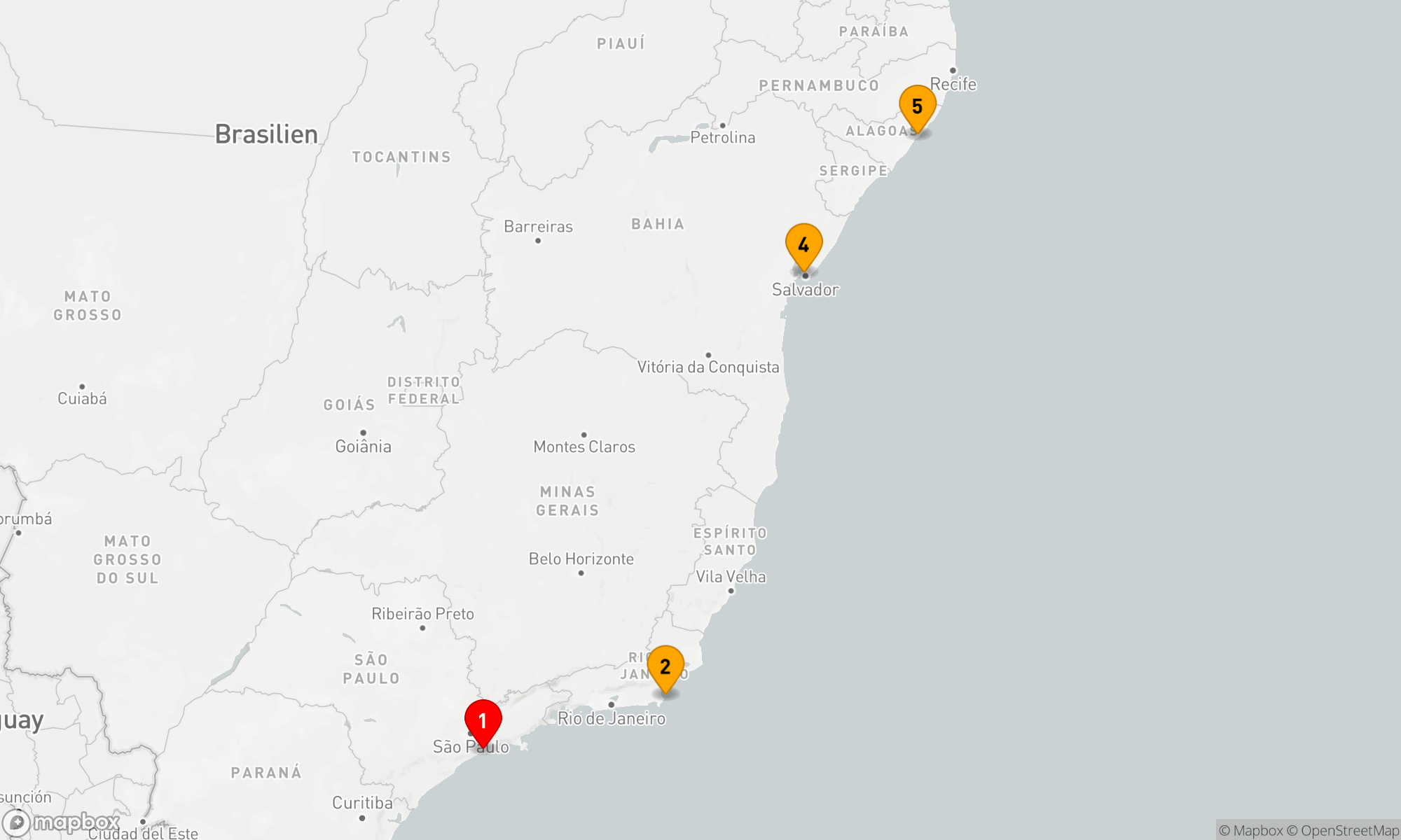 Route 4 Nächte - Küstenzauber von Brasilien