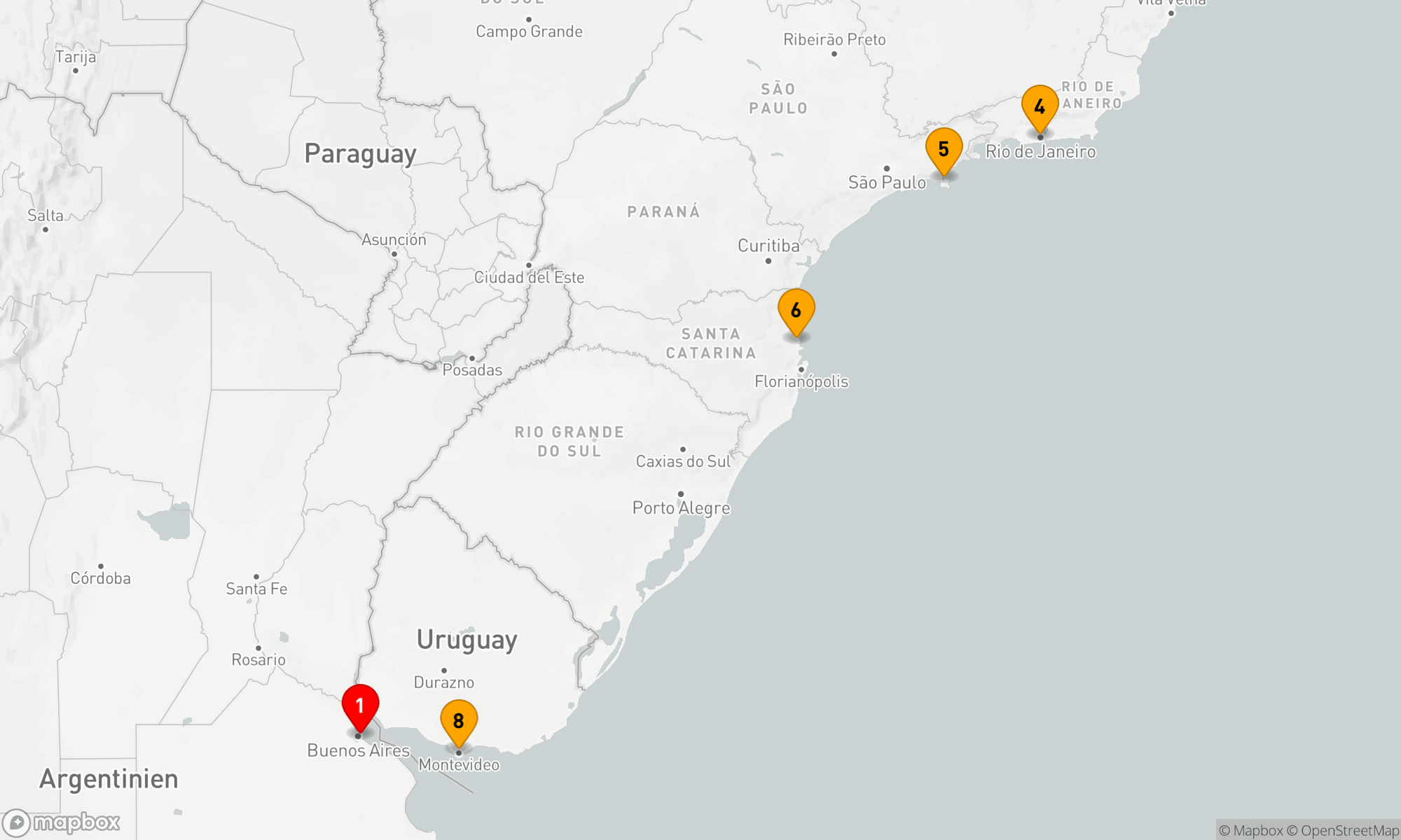 Route 8 Nächte - Südamerikanische Küstenzauber-Reise