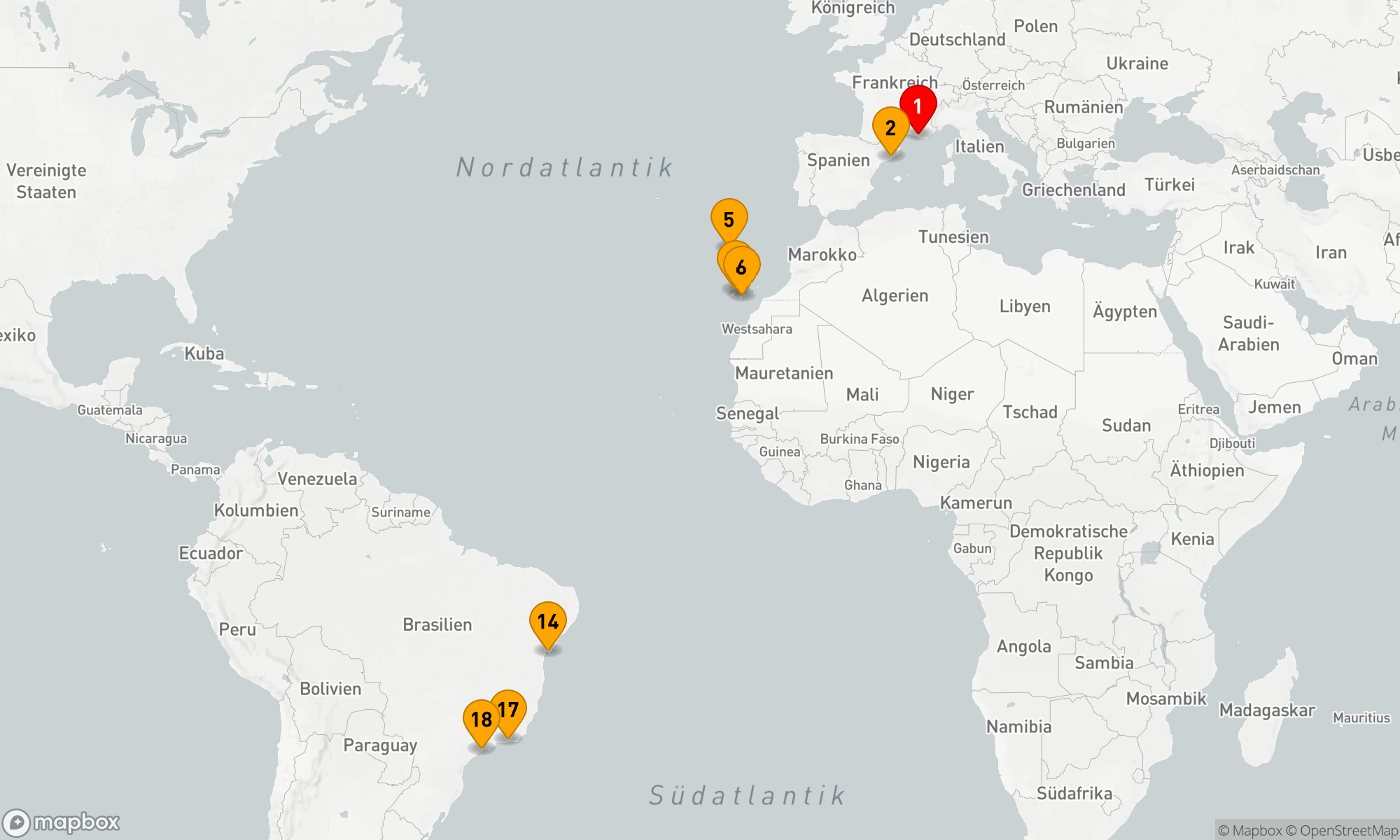 Route 17 Nächte - Von Europa nach Südamerika: Kulturen und Küsten entdecken