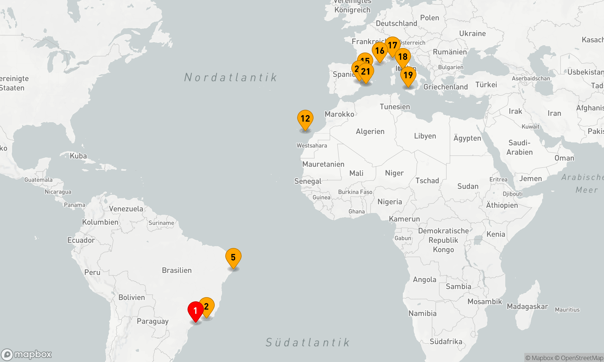 Route 21 Nächte - Von Brasilianischen Stränden zu Mediterranen Küsten: Eine Entdeckungsreise