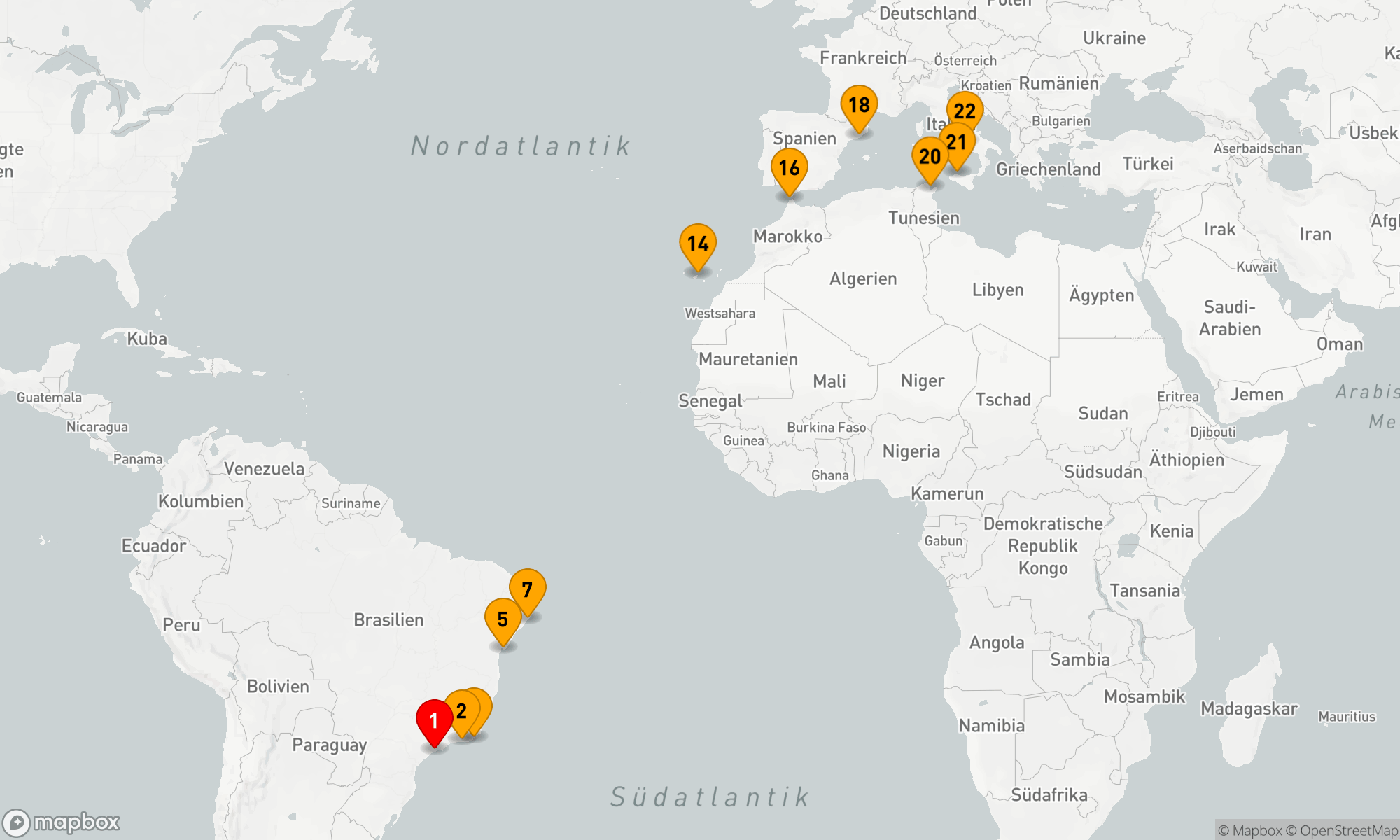 Route 21 Nächte - Von der Copacabana zum Mittelmeer: Entdeckungsreise durch Kulturen