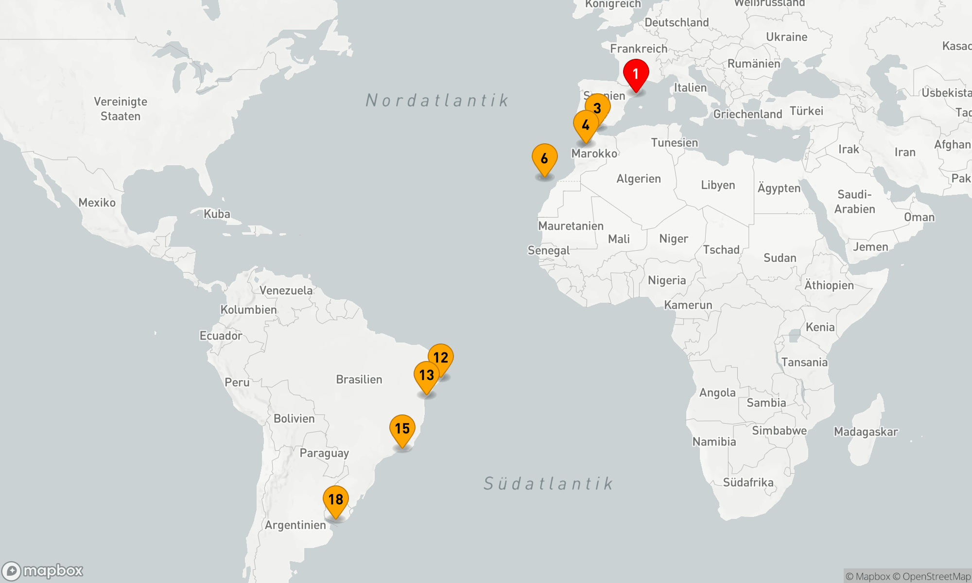 Route 17 Nächte - Entdeckungsreise Atlantikzauber: Von Europa bis Südamerika 