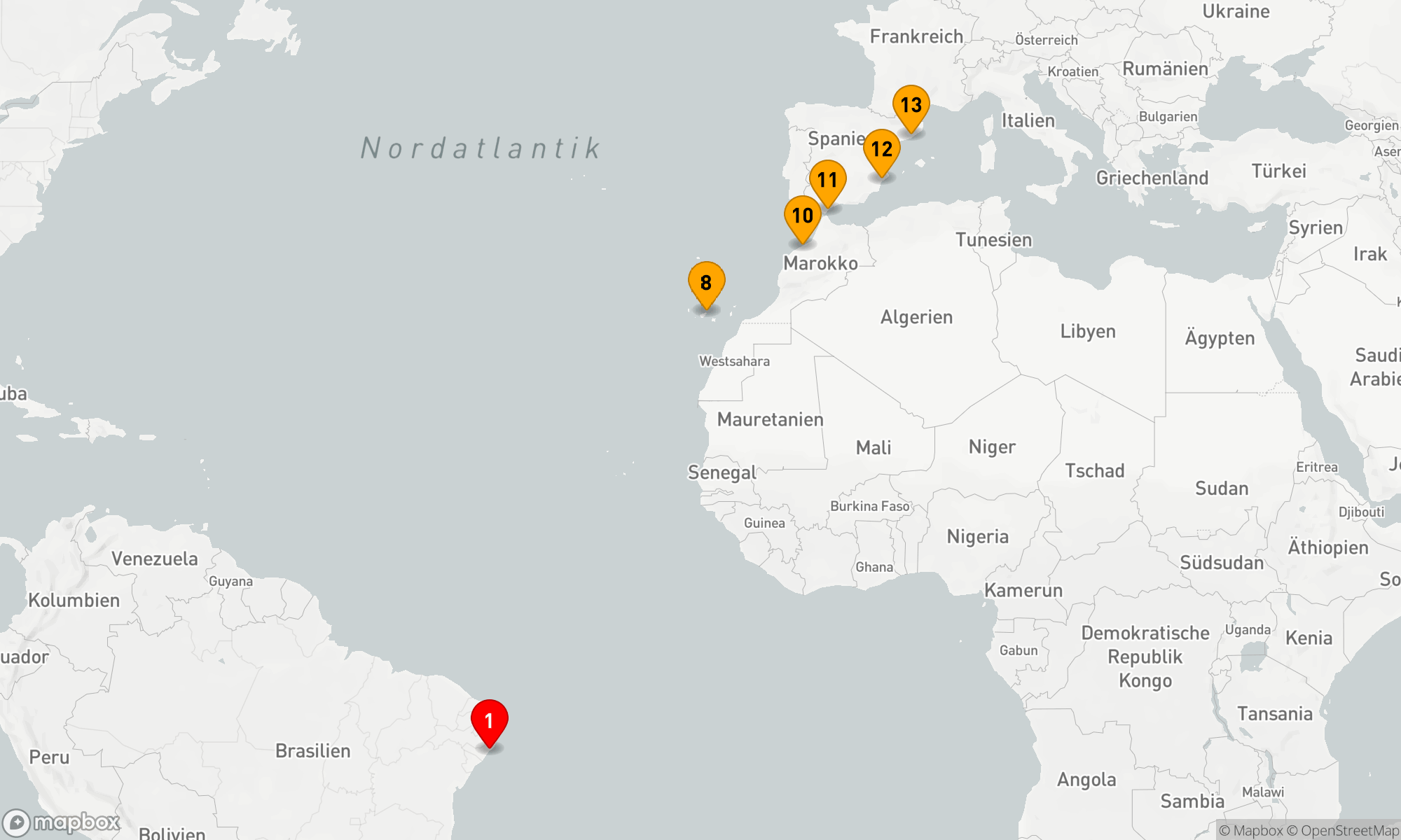 Route 12 Nächte - Vom Rande Brasiliens zur Pracht Barcelonas