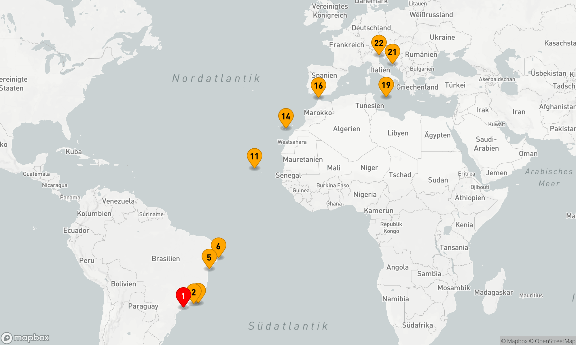 Route 21 Nächte - Von Samba zu geschichtsträchtigen Küsten - Eine Reise von Brasilien nach Europa