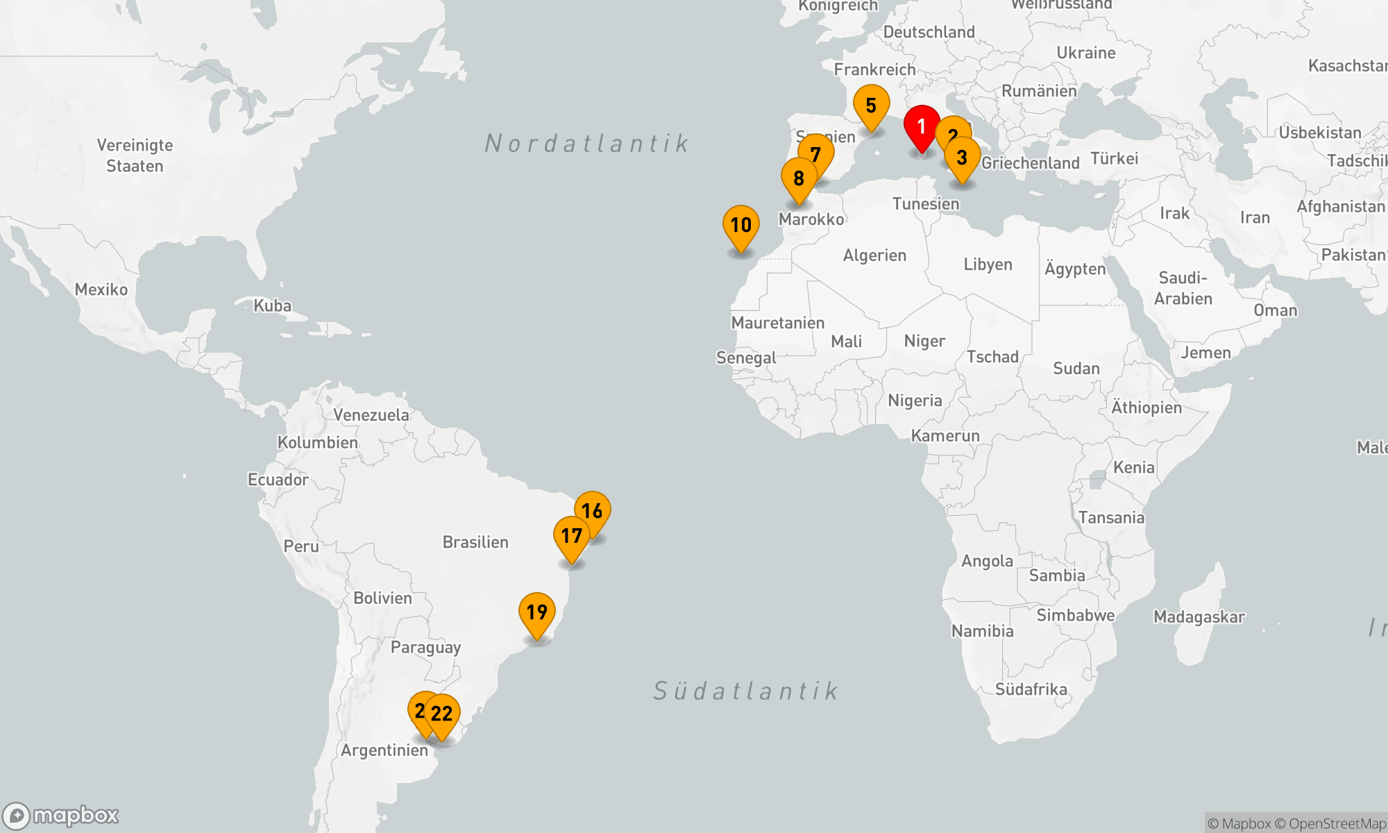 Route 22 Nächte - Von Sardinien zu den Ufern des Tangos