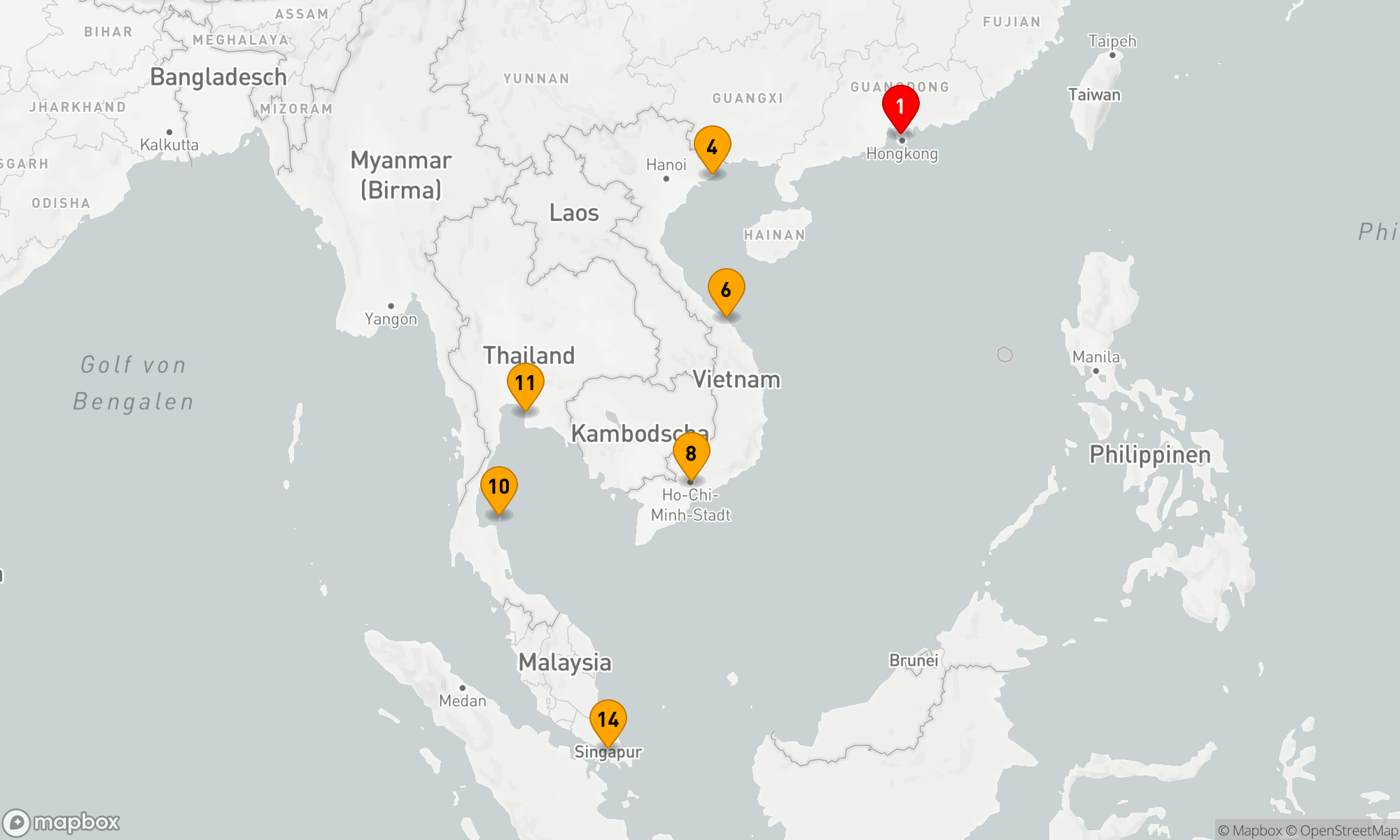 Route 14 Nächte - Südostasiens Höhepunkte