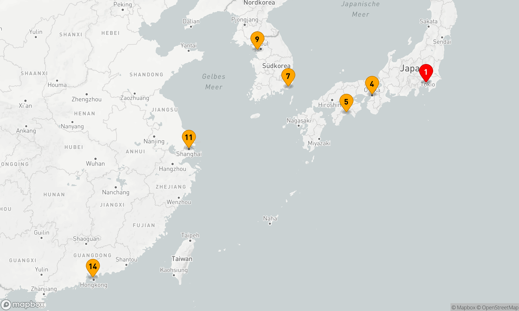 Route 14 Nächte - Die Vielfalt des Fernen Osten
