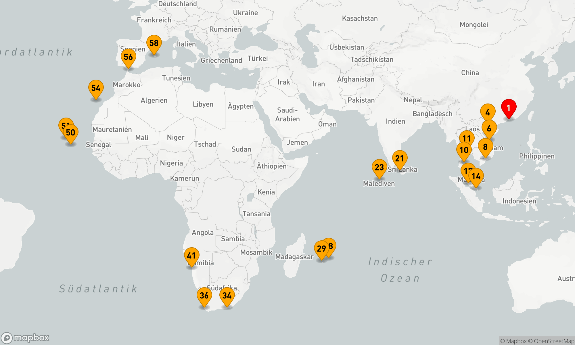 Route 57 Nächte - Große Weltentdecker-Route