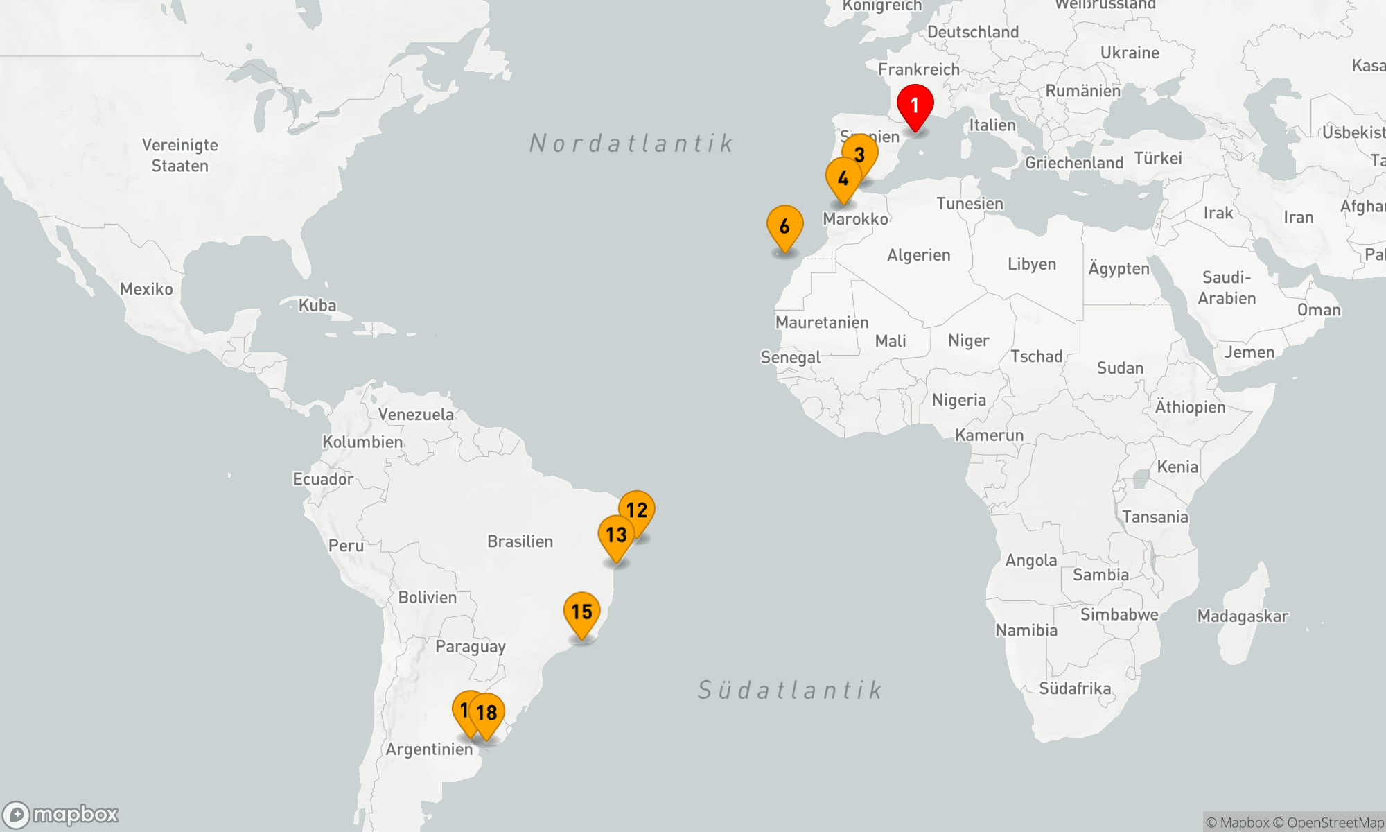 Route 18 Nächte - Vom Mittelmeer nach Südamerika: Eine transatlantische Entdeckungsreise