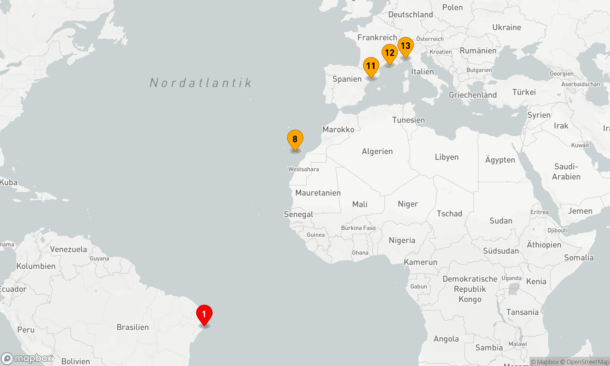 Route 12 Nächte - Von Brasilien zum Mittelmeer: Entdeckungsreise zwischen Kontinenten