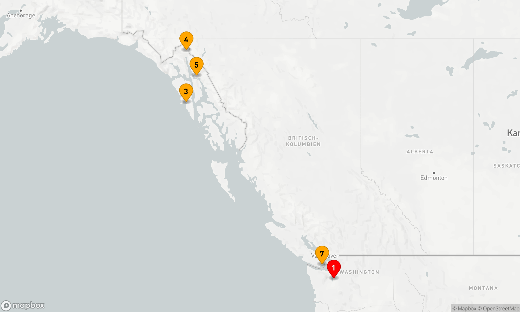 Route 7 Nächte - ALASKA ERLEBNISKREUZFAHRT