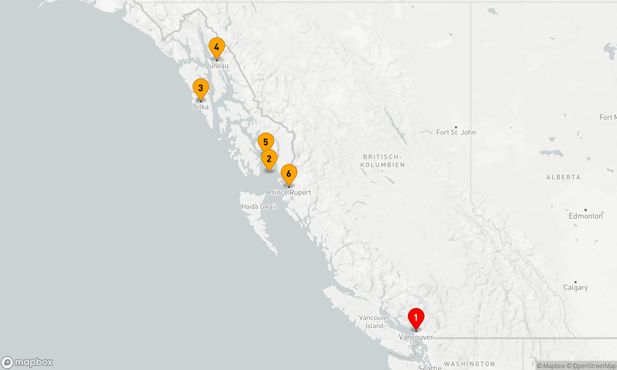 Route 7 Nächte - ALASKA INSIDE PASSAGE KREUZFAHRT
