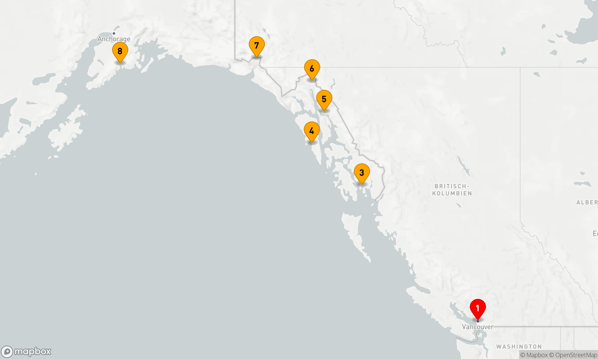 Route 7 Nächte - NORDWÄRTS ALASKA & HUBBARD GLETSCHER