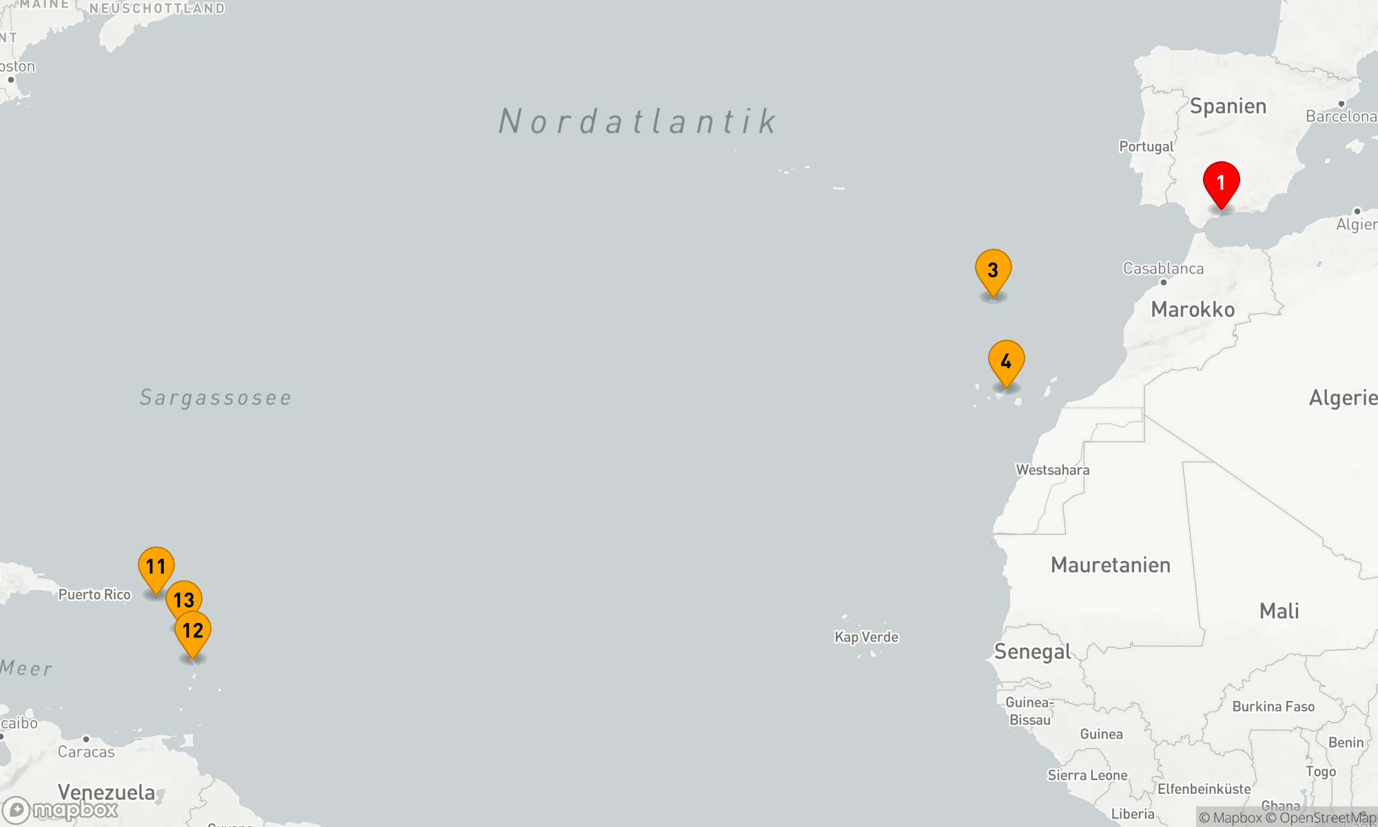 Route 12 Nächte - Zwischen Atlantik und Karibik: Eine Reise der Vielfalt