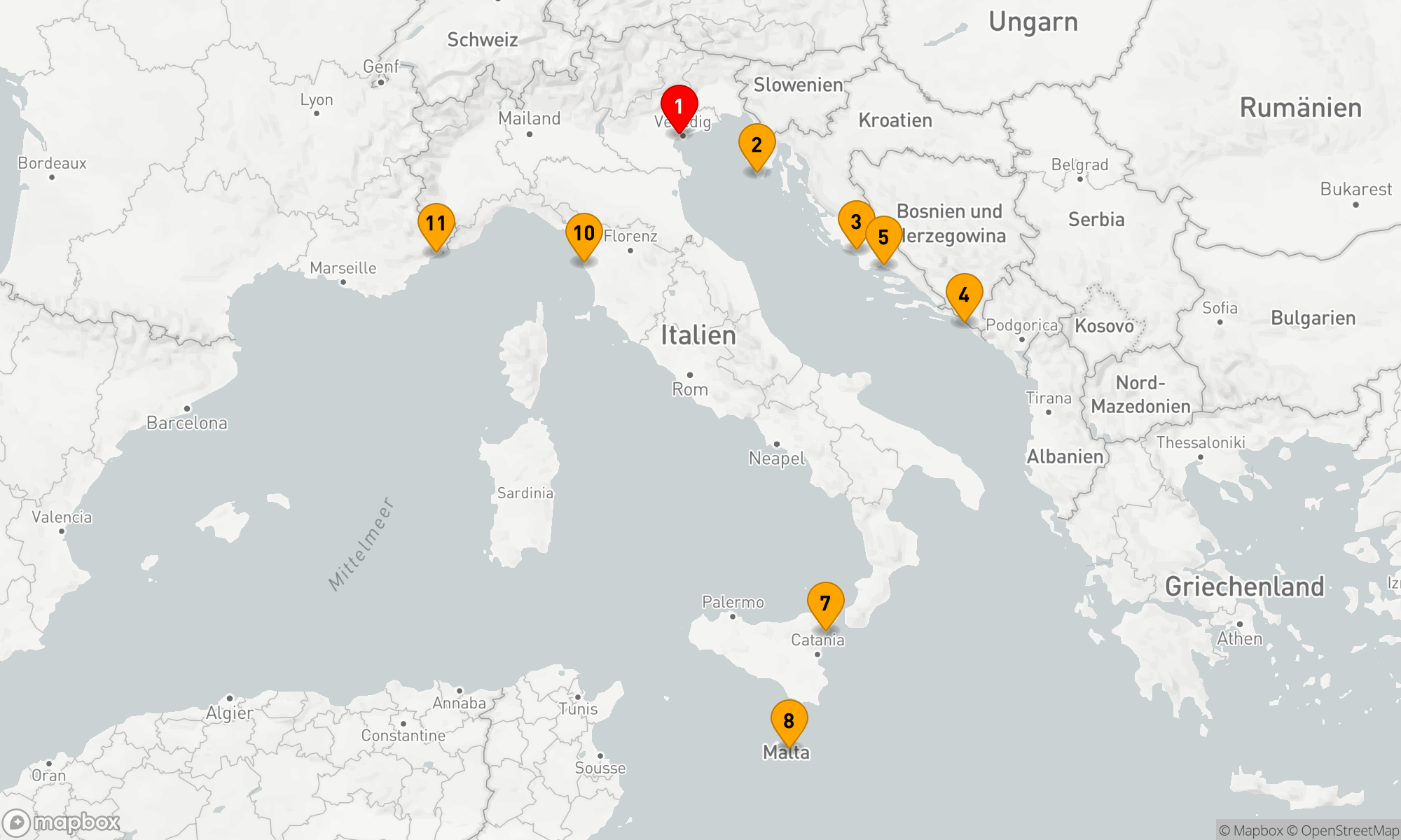 Route 10 Nächte - Mittelmeerträume: Kultur,  Küsten und Kulinarik