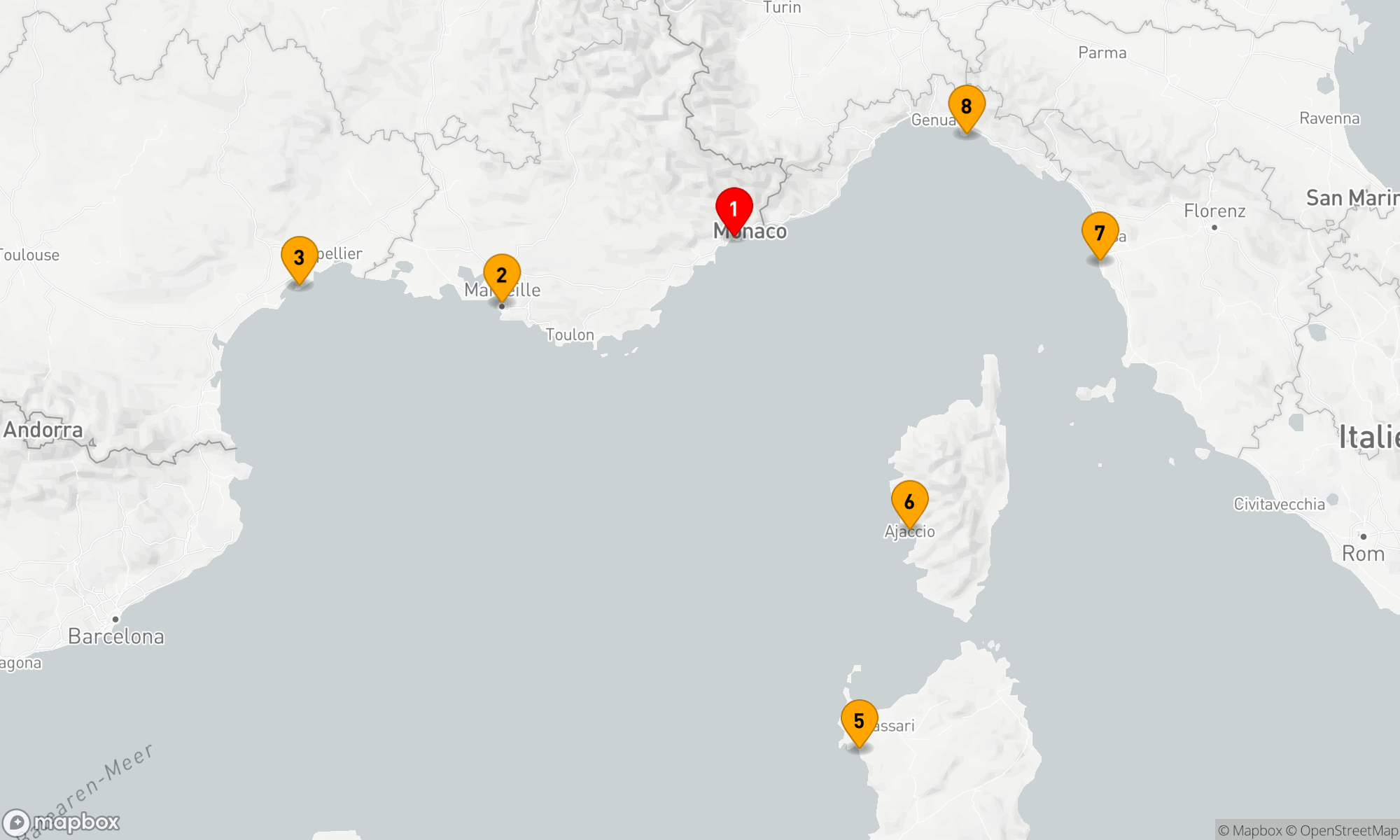 Route 8 Nächte - Mediterrane Schätze und Küstenjuwelen