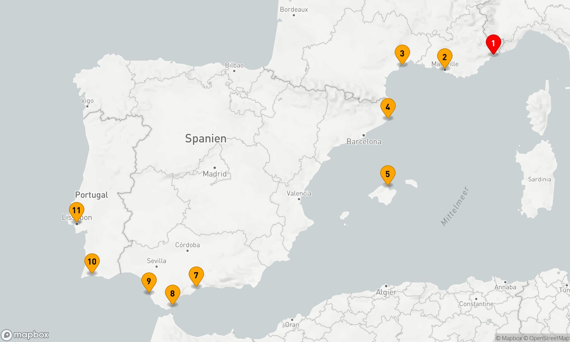 Route 10 Nächte - Mediterranes Flair und Atlantische Abenteuer
